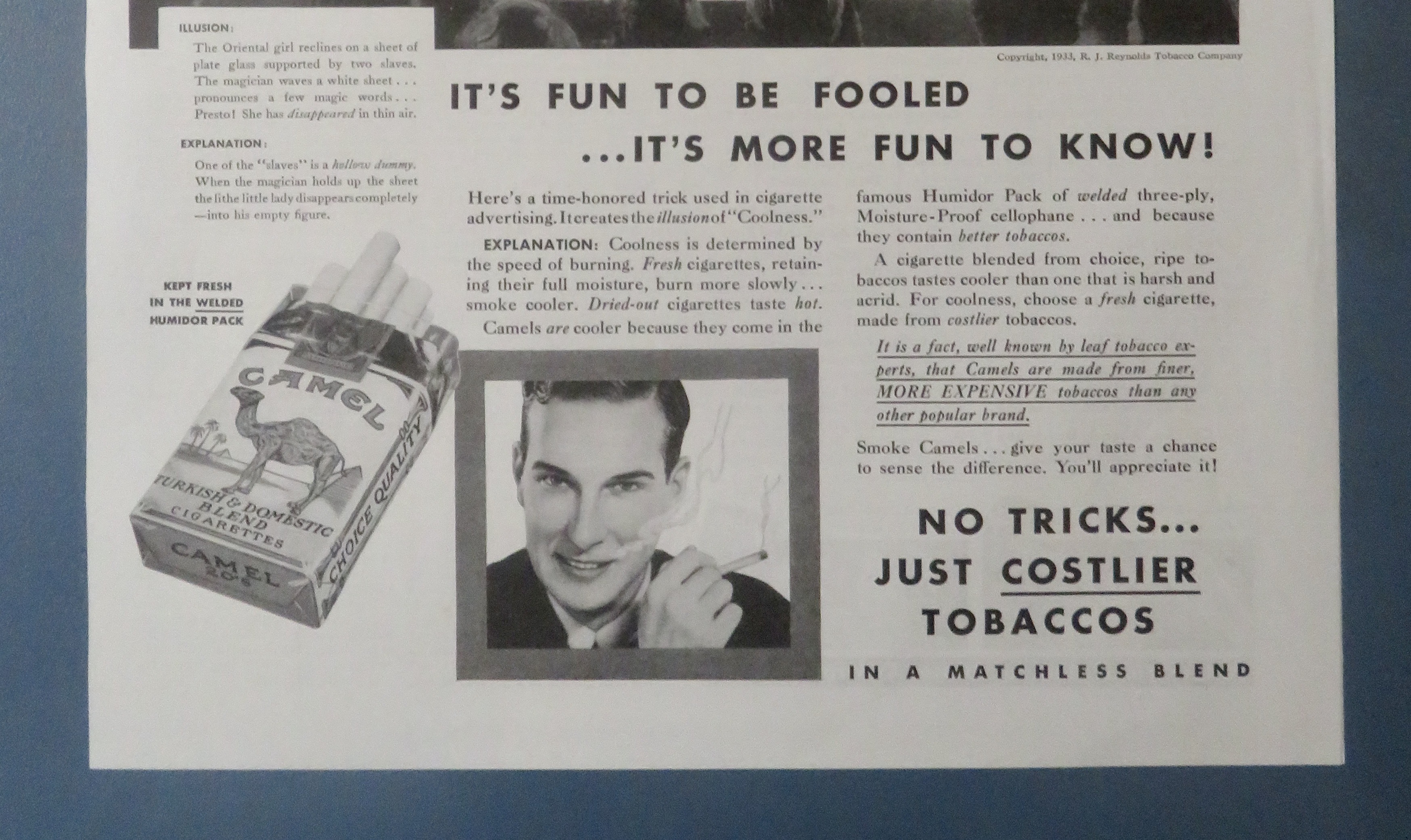 1933 Camel Cigarettes with Magician & Girl Disappears