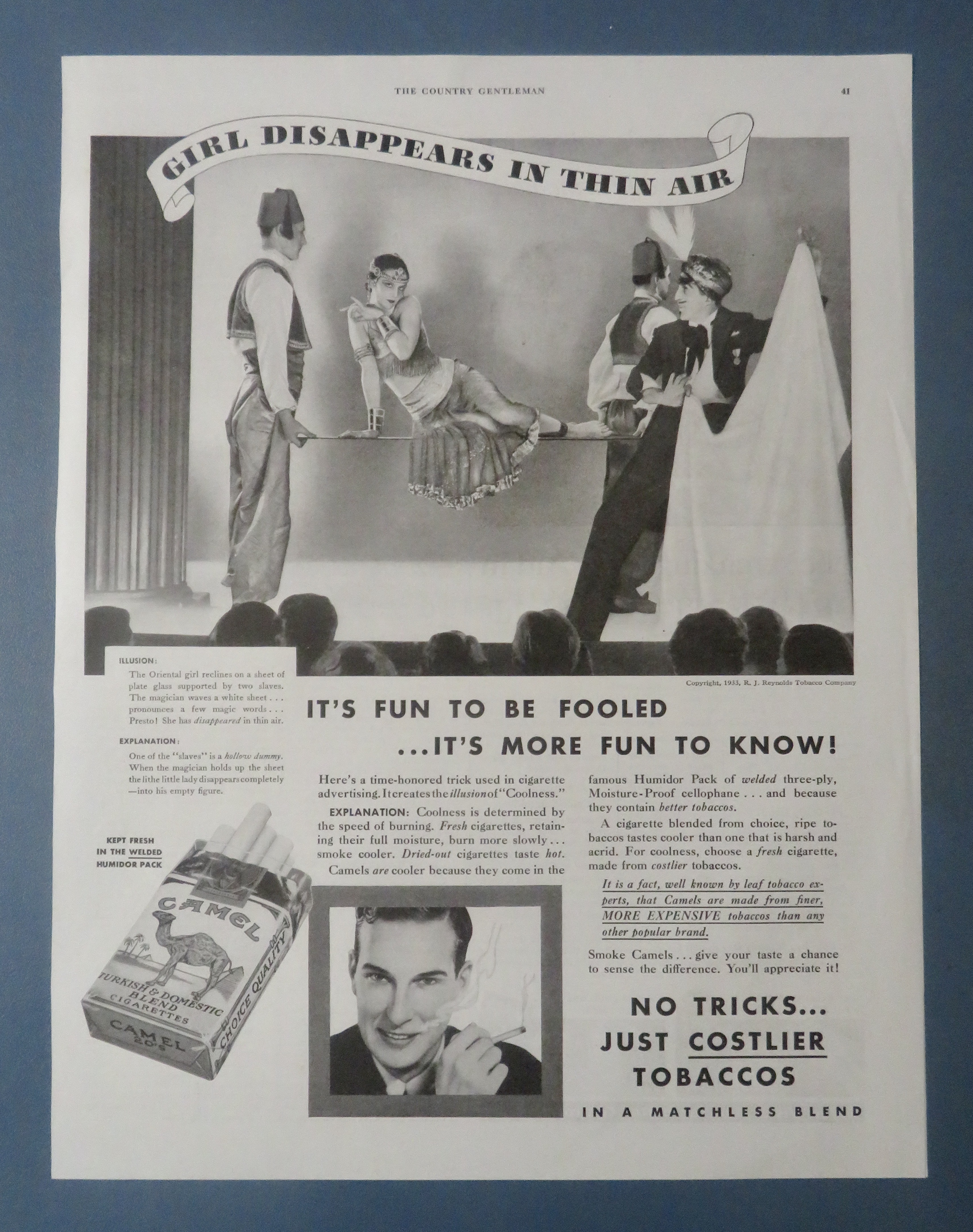 1933 Camel Cigarettes with Magician & Girl Disappears