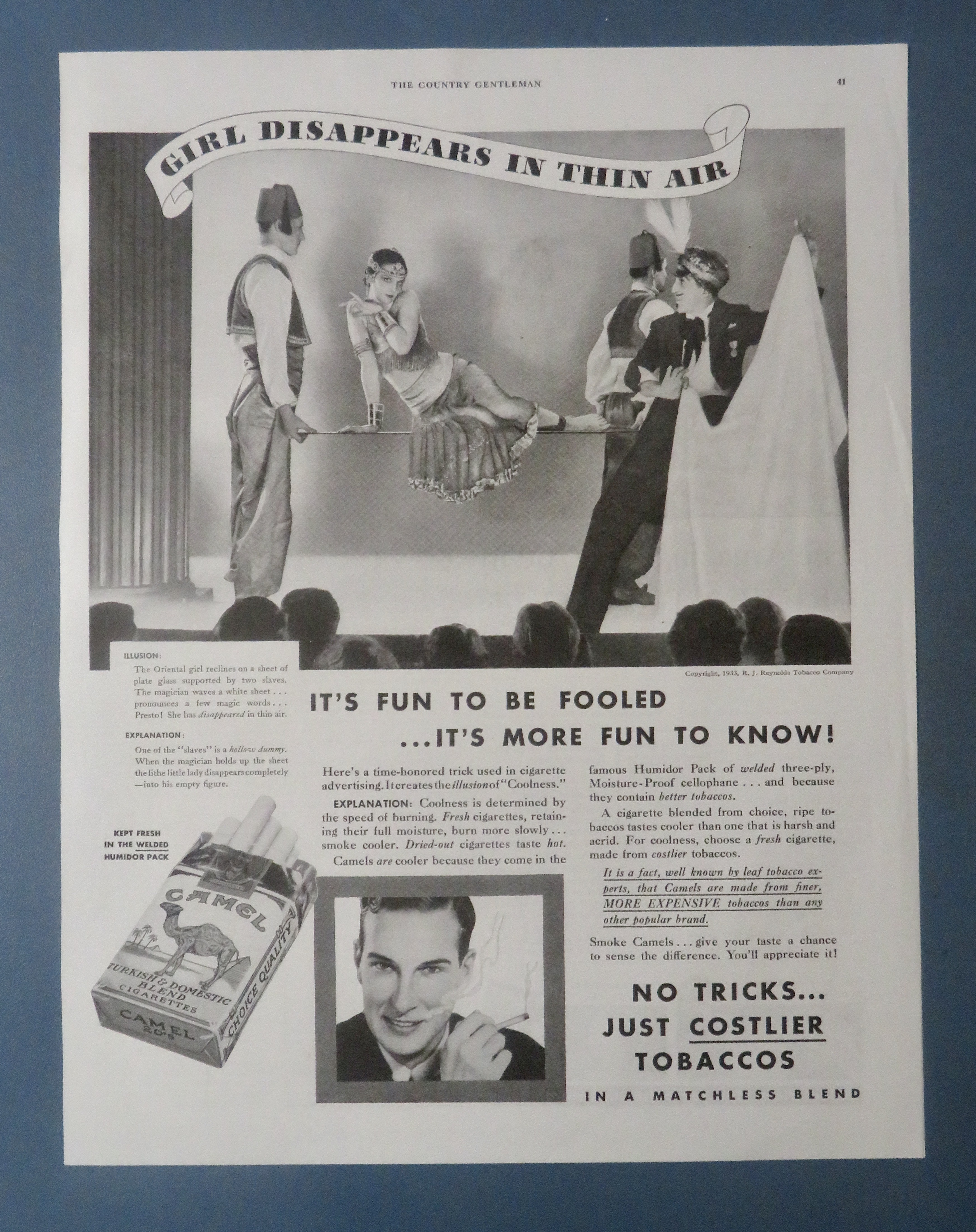 1933 Camel Cigarettes with Magician & Girl Disappears