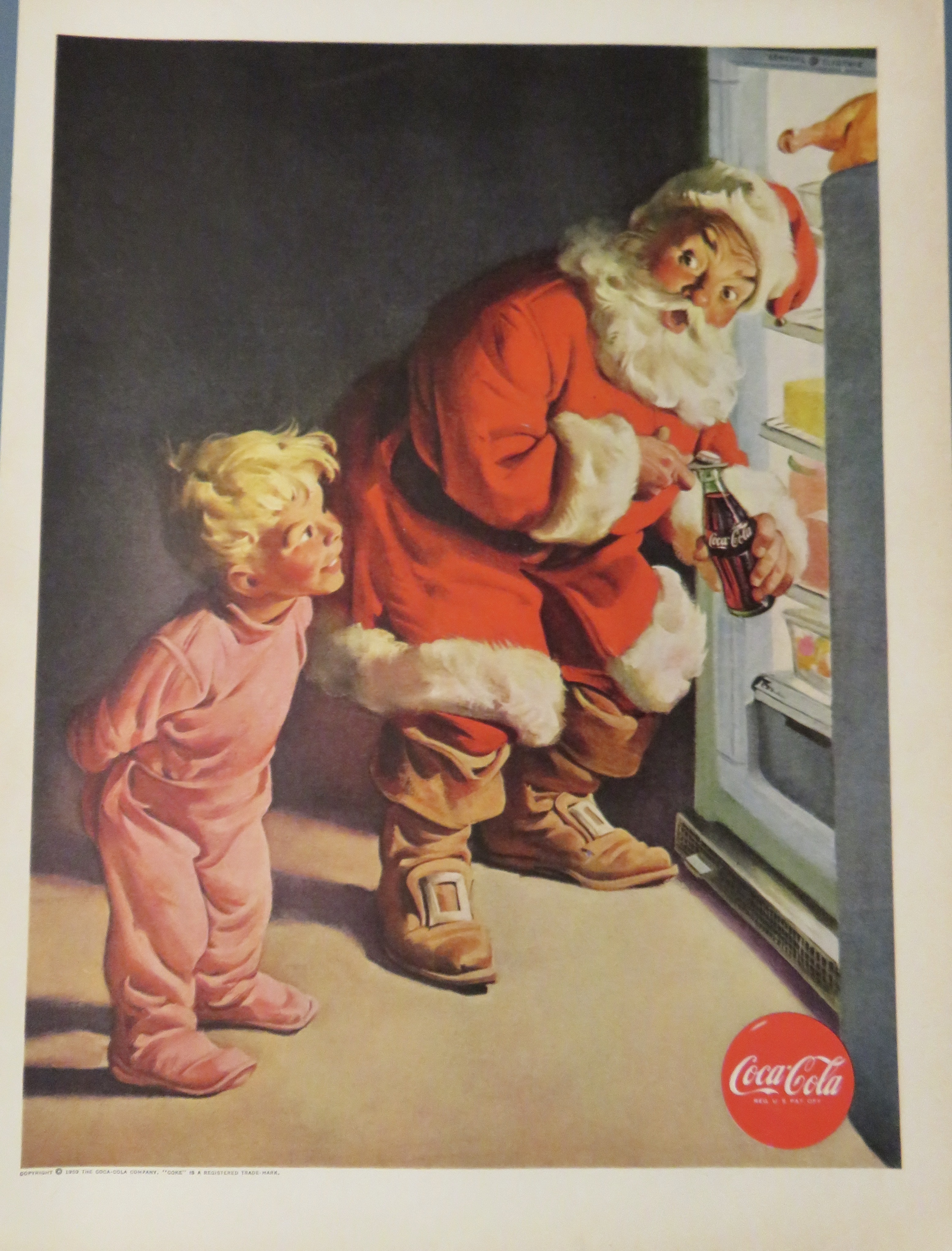 1959 Coca Cola (Coke) with Santa Claus & Little Boy