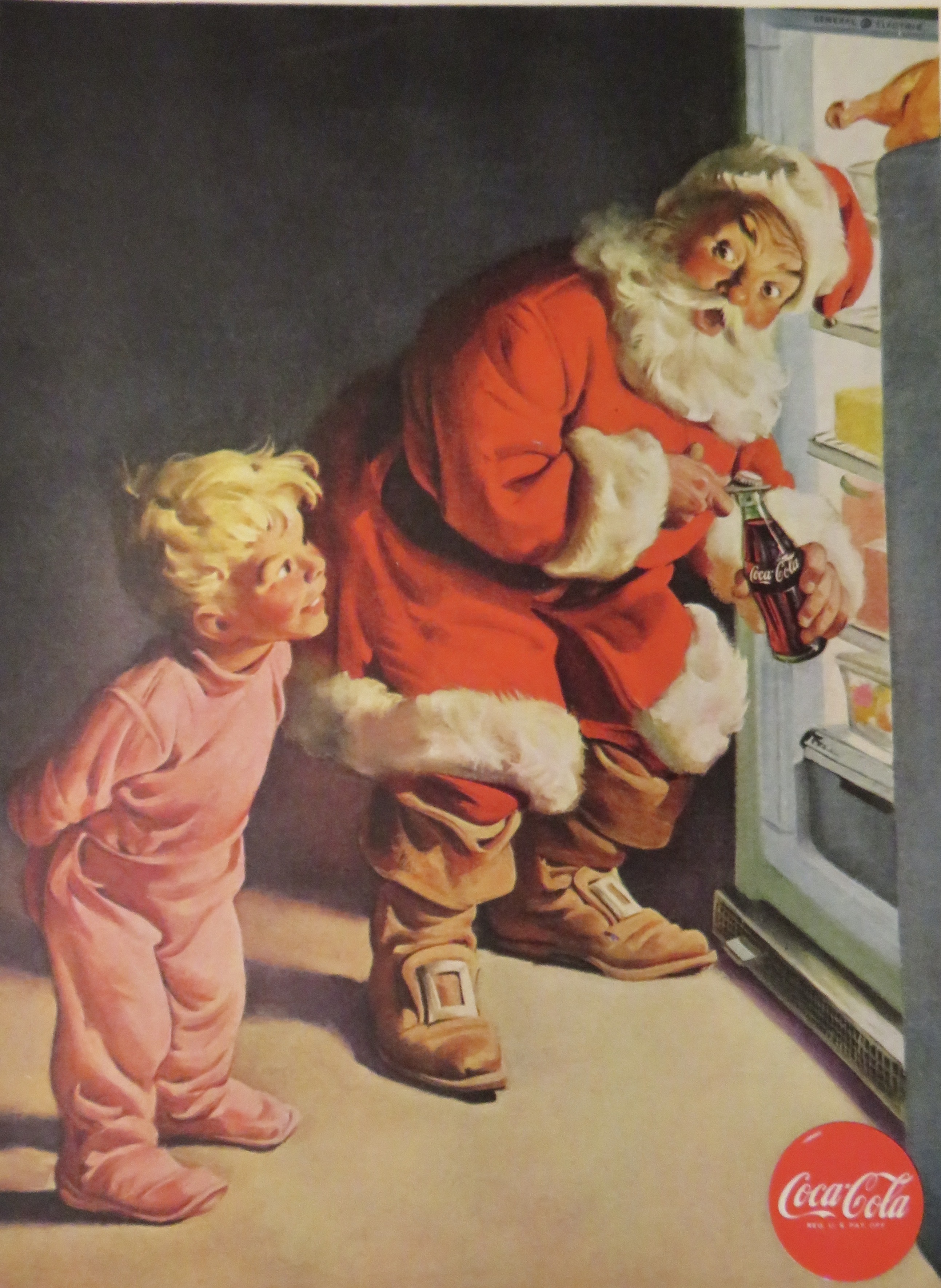 1959 Coca Cola (Coke) with Santa Claus & Little Boy