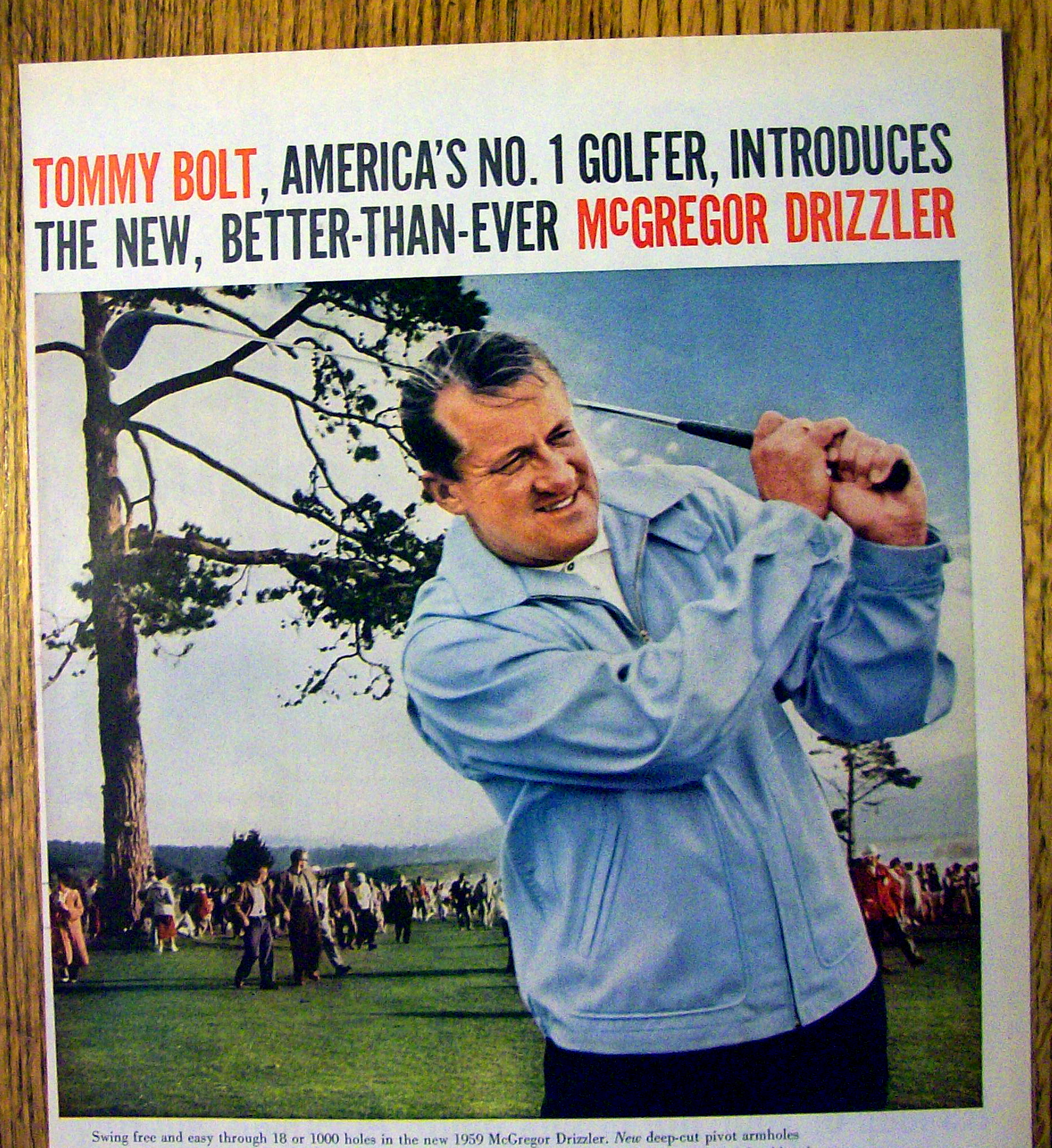 1959 McGregor Drizzler Coat with Golfer Tommy Bolt
