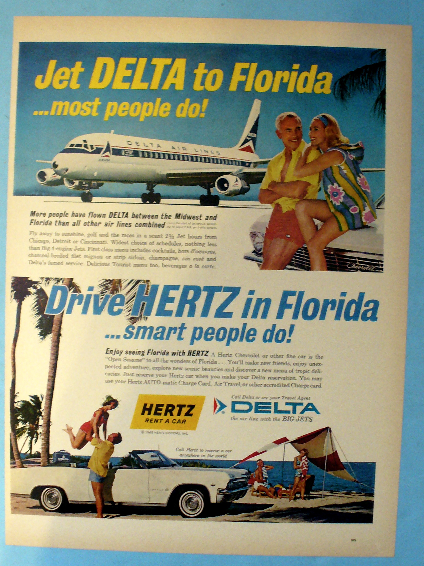 1965 Delta Air Lines w/ Hertz Rent a Car
