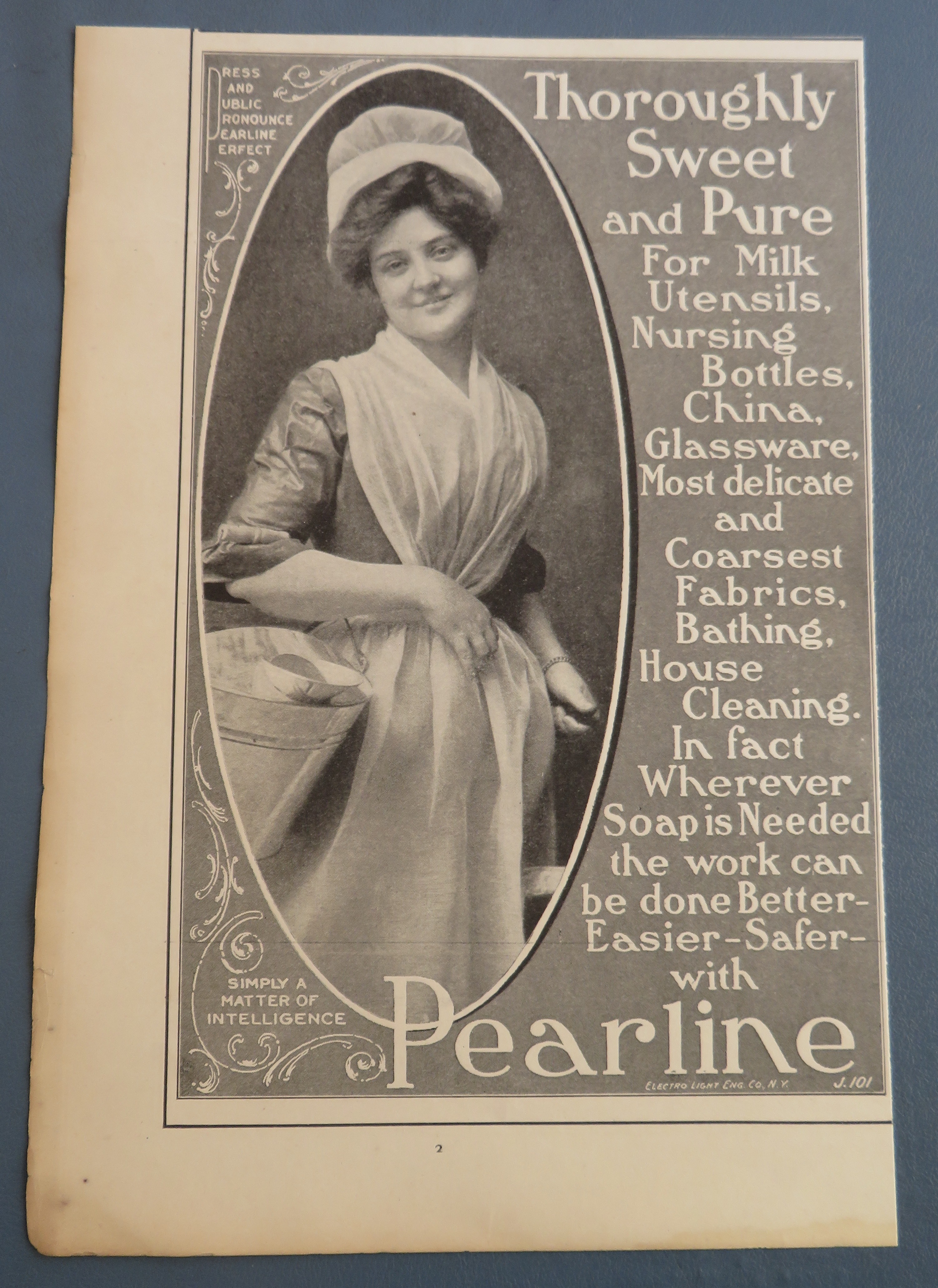 1902 Pearline Soap with Lovely Woman