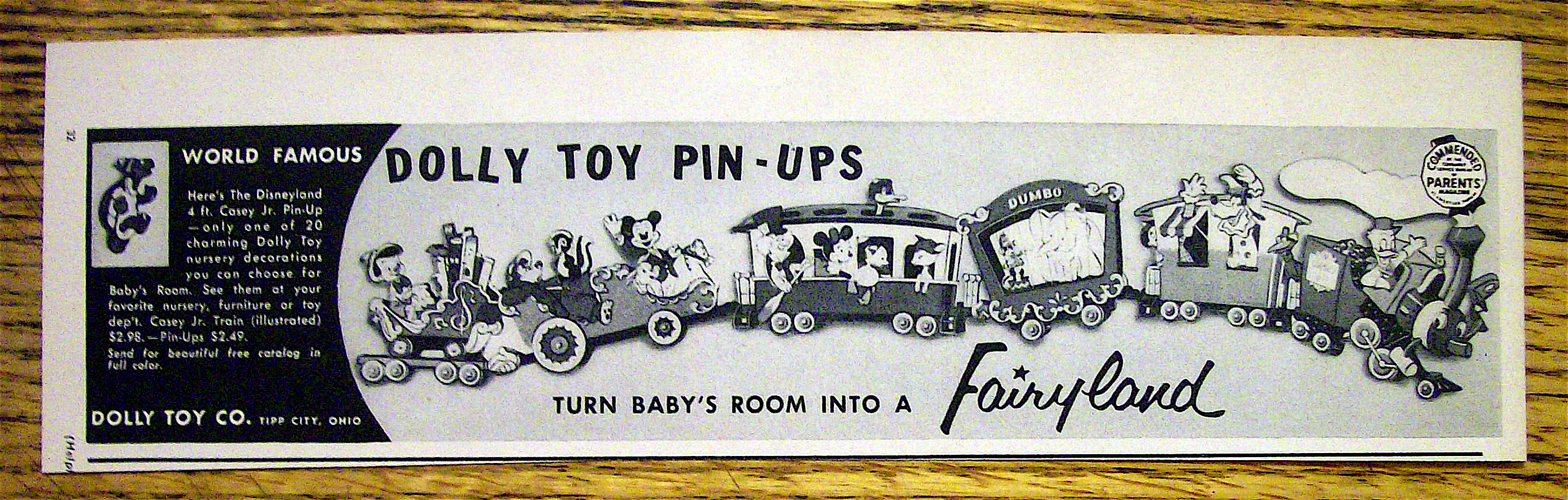 1956 Disney Land Casey Jr Train w/Mickey, Donald & More