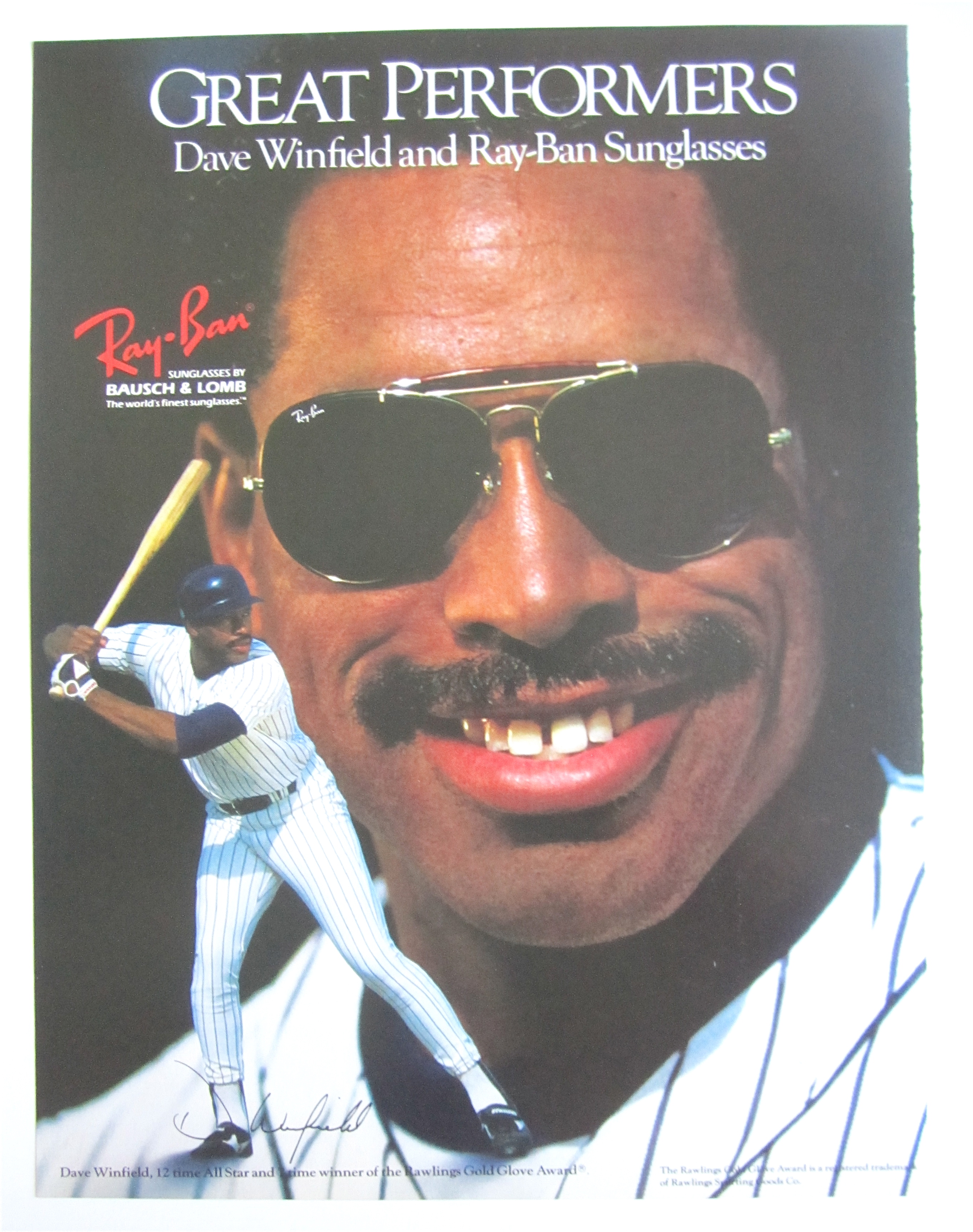 1990 Ray Ban Sunglasses with Dave Winfield