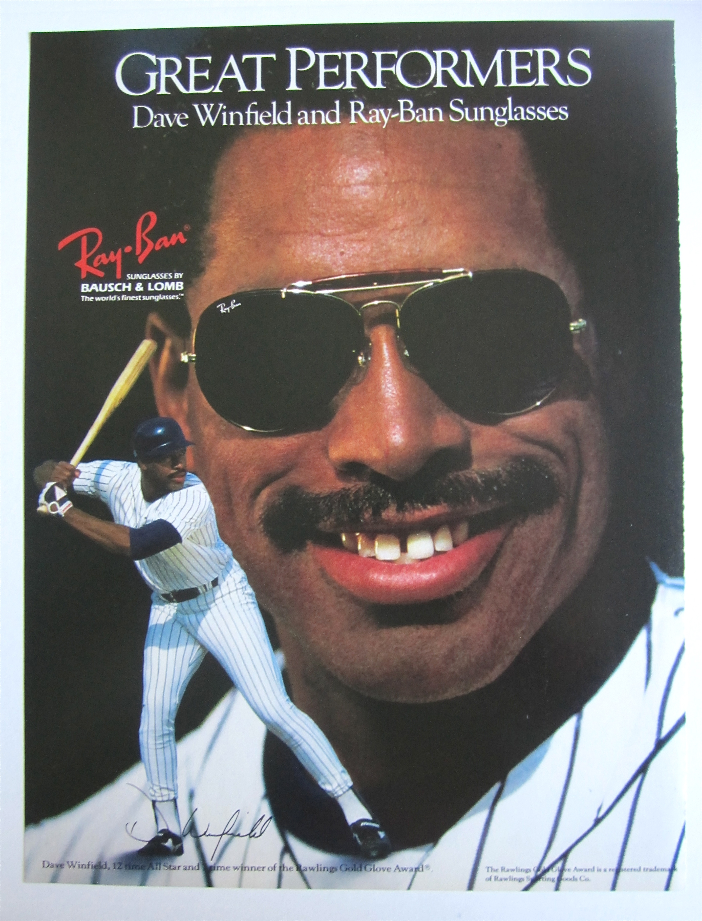 1990 Ray Ban Sunglasses with Dave Winfield