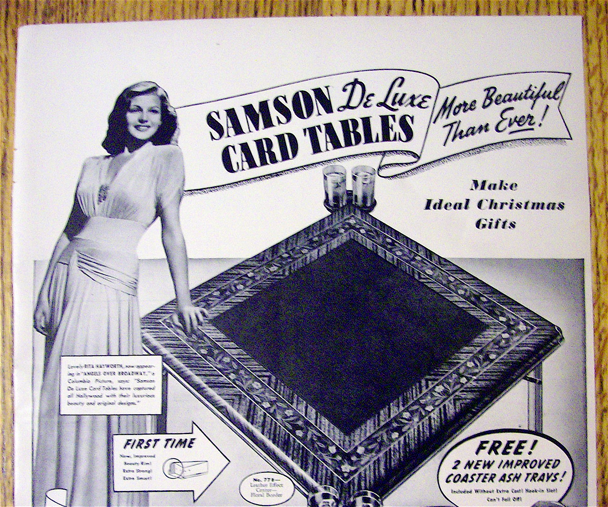 1940 Samson Card Tables with Actress Rita Hayworth
