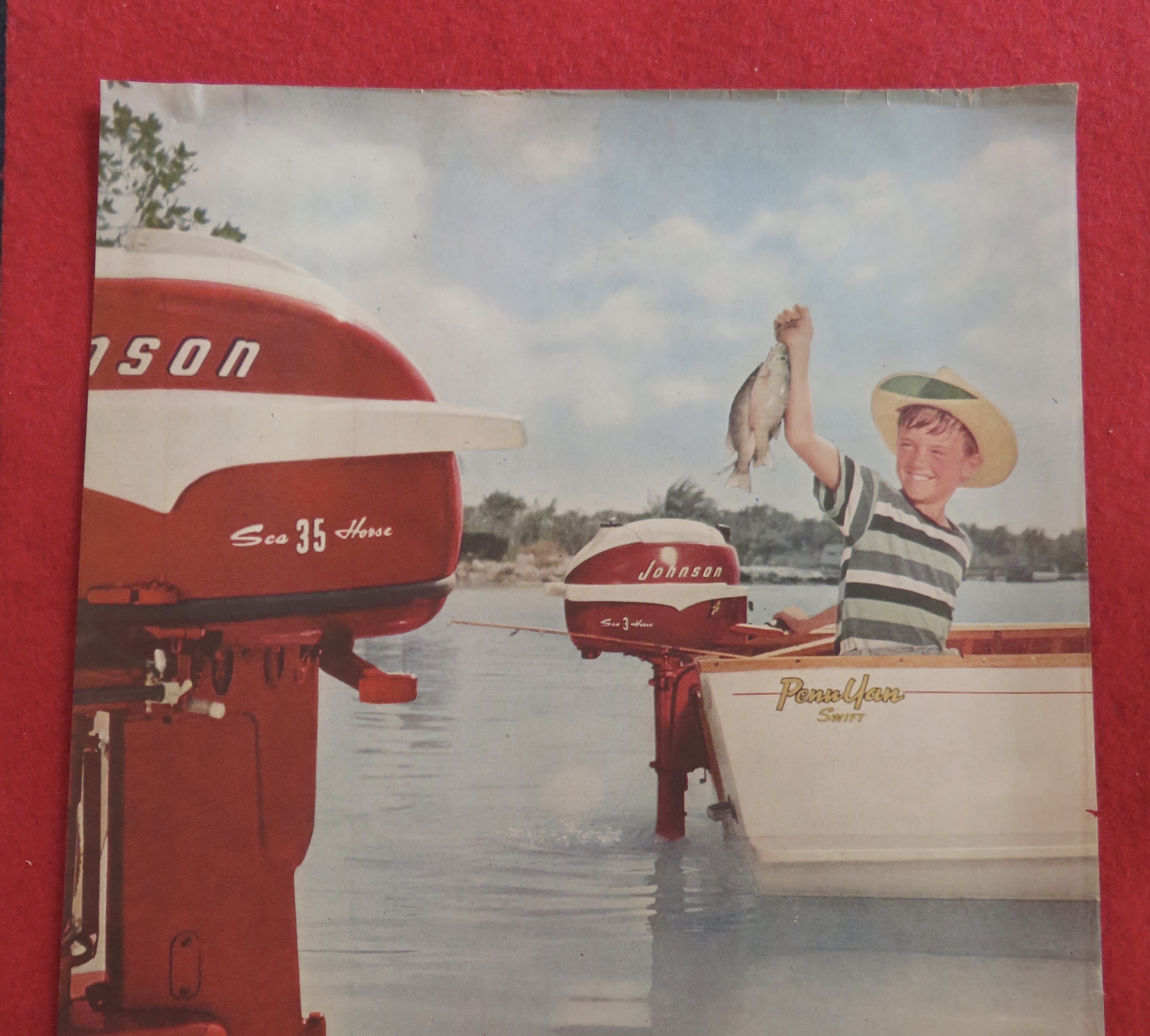 1957 Johnson Outboard Motors with Boy Fishing