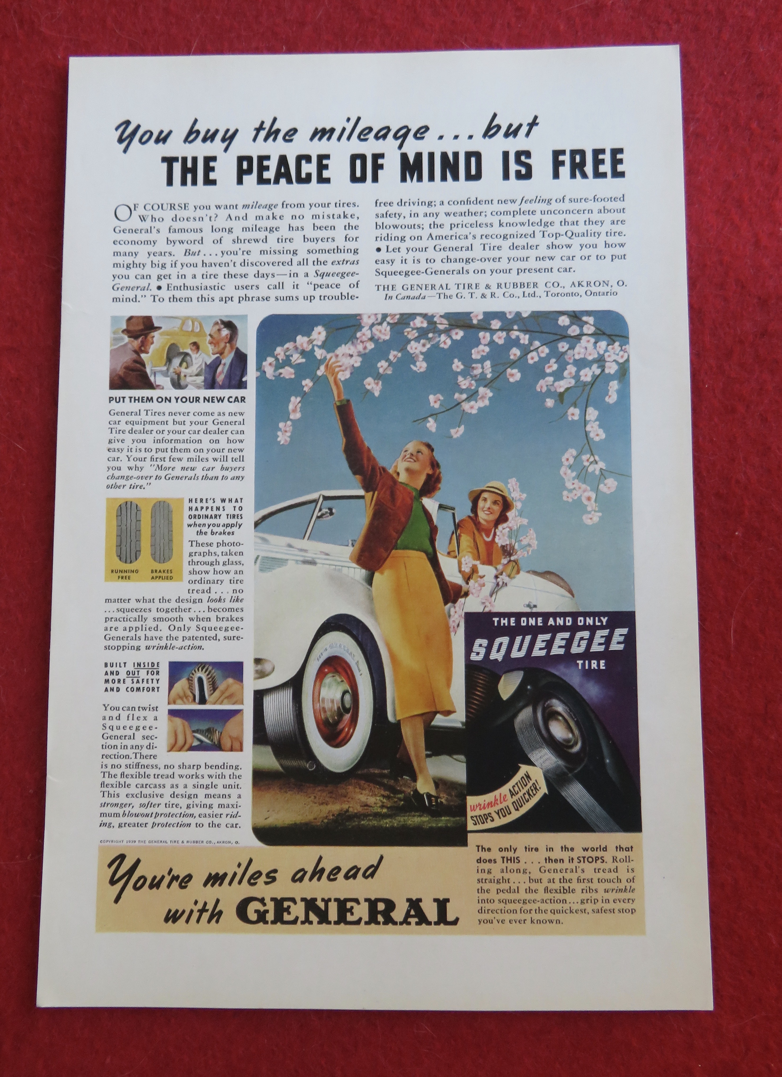 1939 General Tires with Two Girls & Picking Flowers