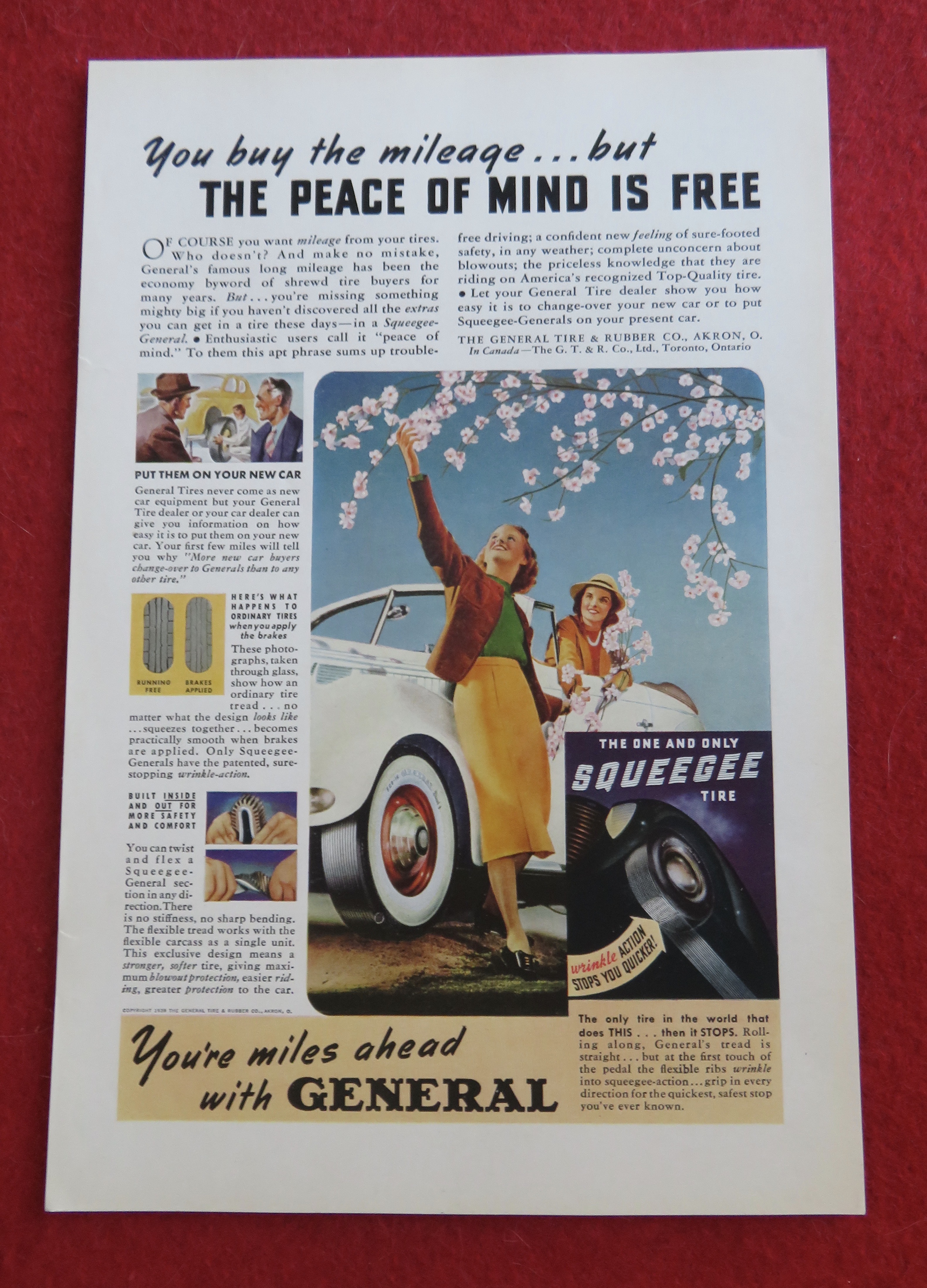 1939 General Tires with Two Girls & Picking Flowers