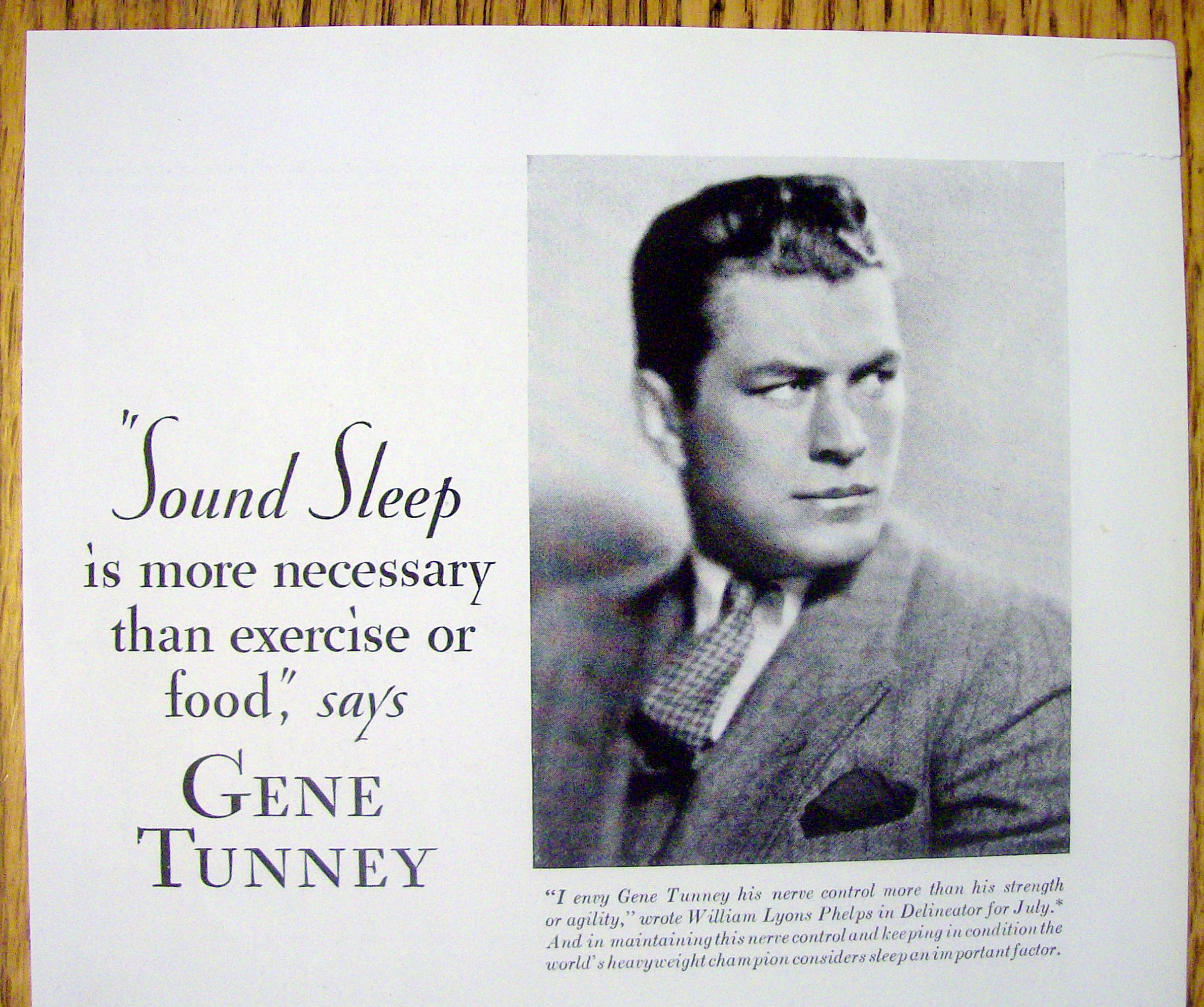 1929 Simmons Mattress with Gene Tunney