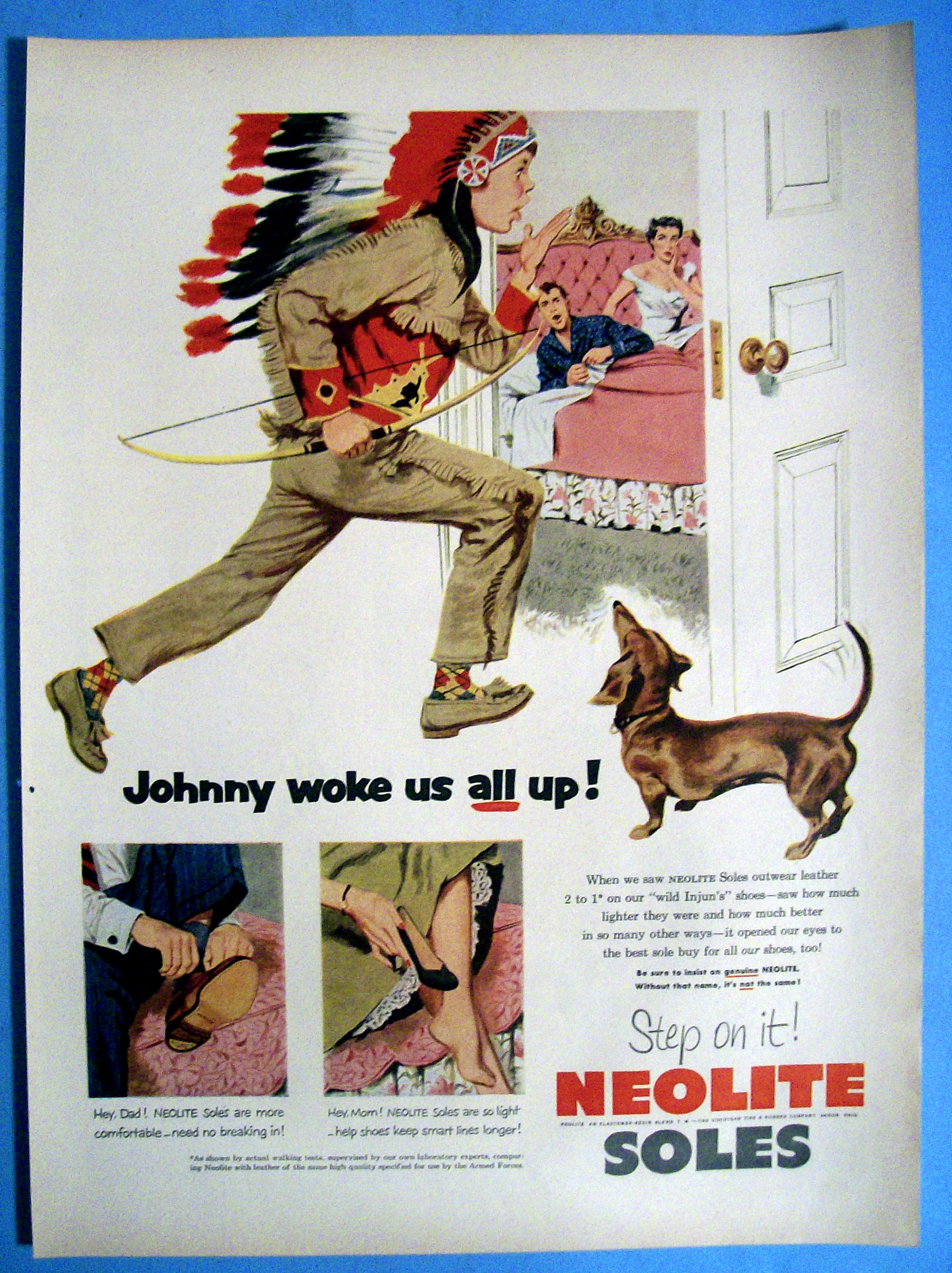 1952 Neolite Soles with Boy Dressed Like Indian