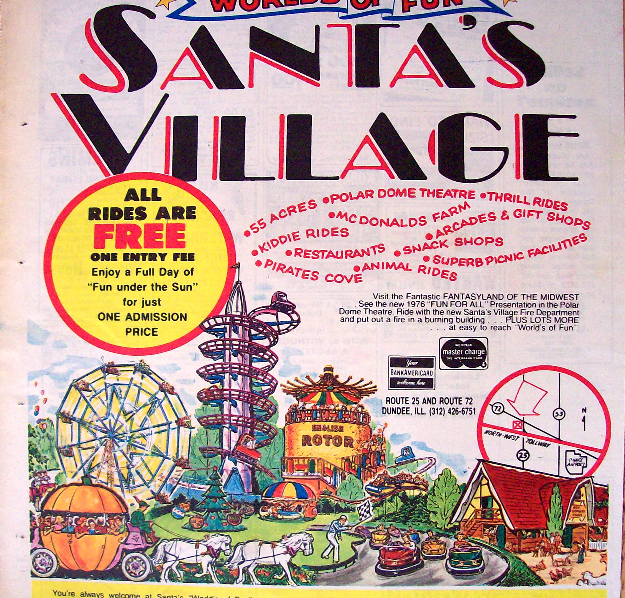 Vintage Ad: 1976 Santa's Village Amusement Park