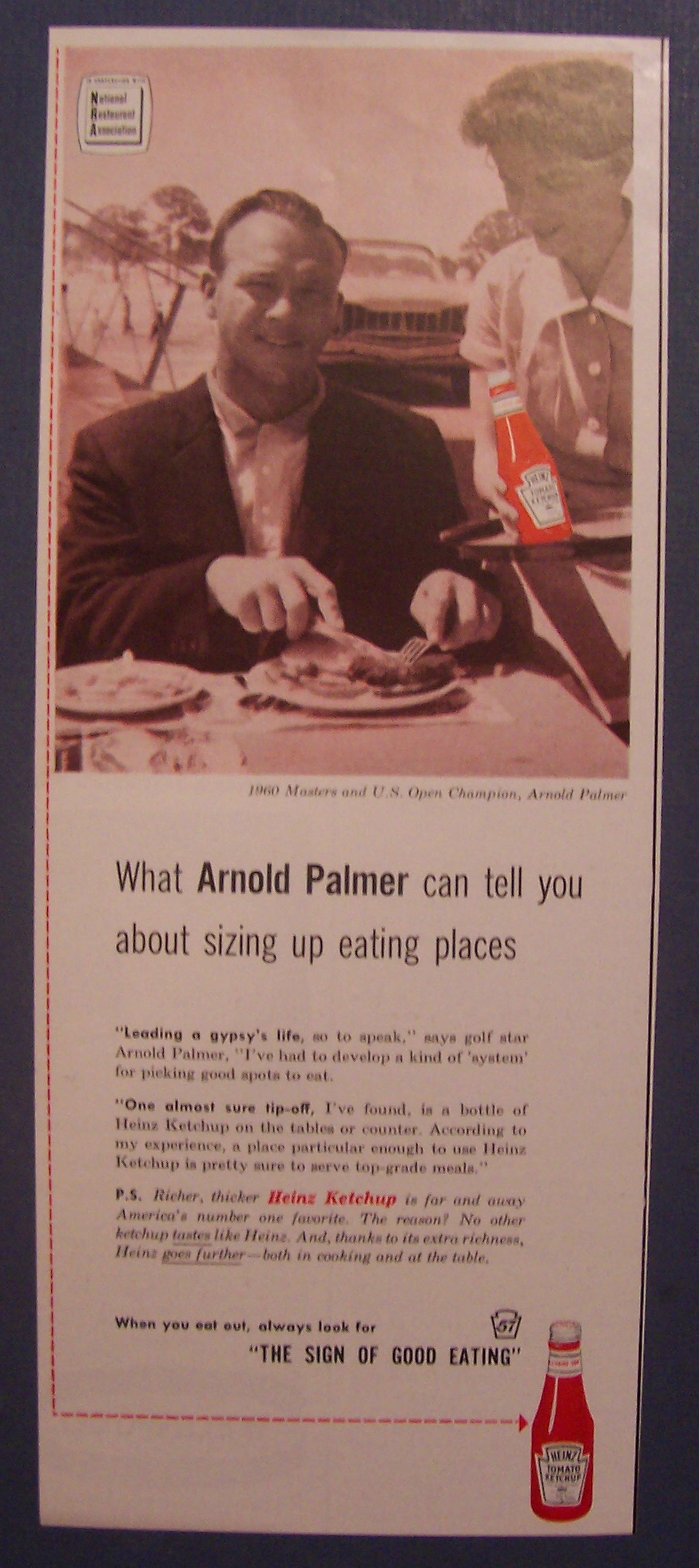 Vintage Ad: 1961 Heinz Tomato Ketchup w/ Arnold Palmer