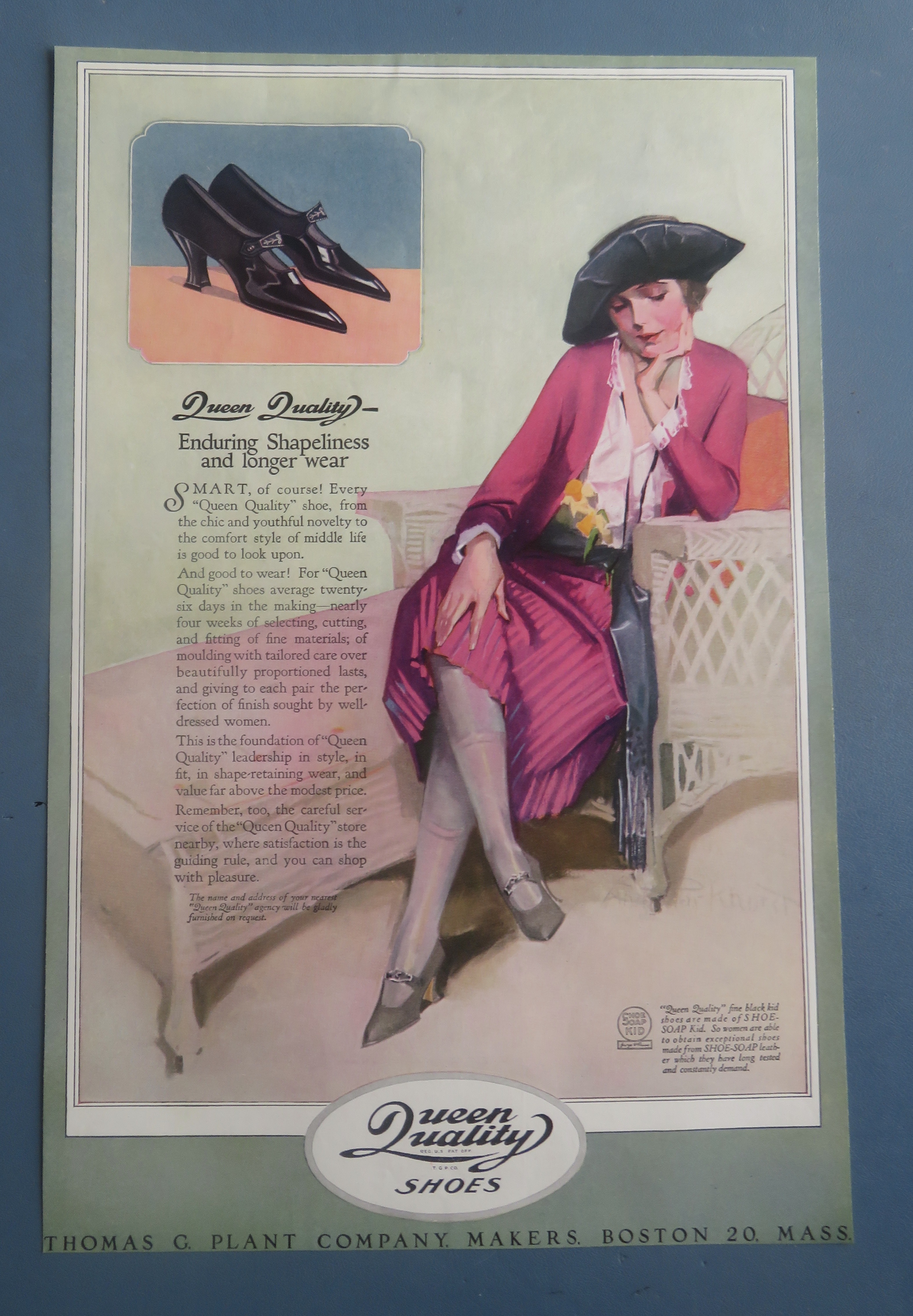 1921 Queen Quality Shoes with Woman Sitting In A Chair
