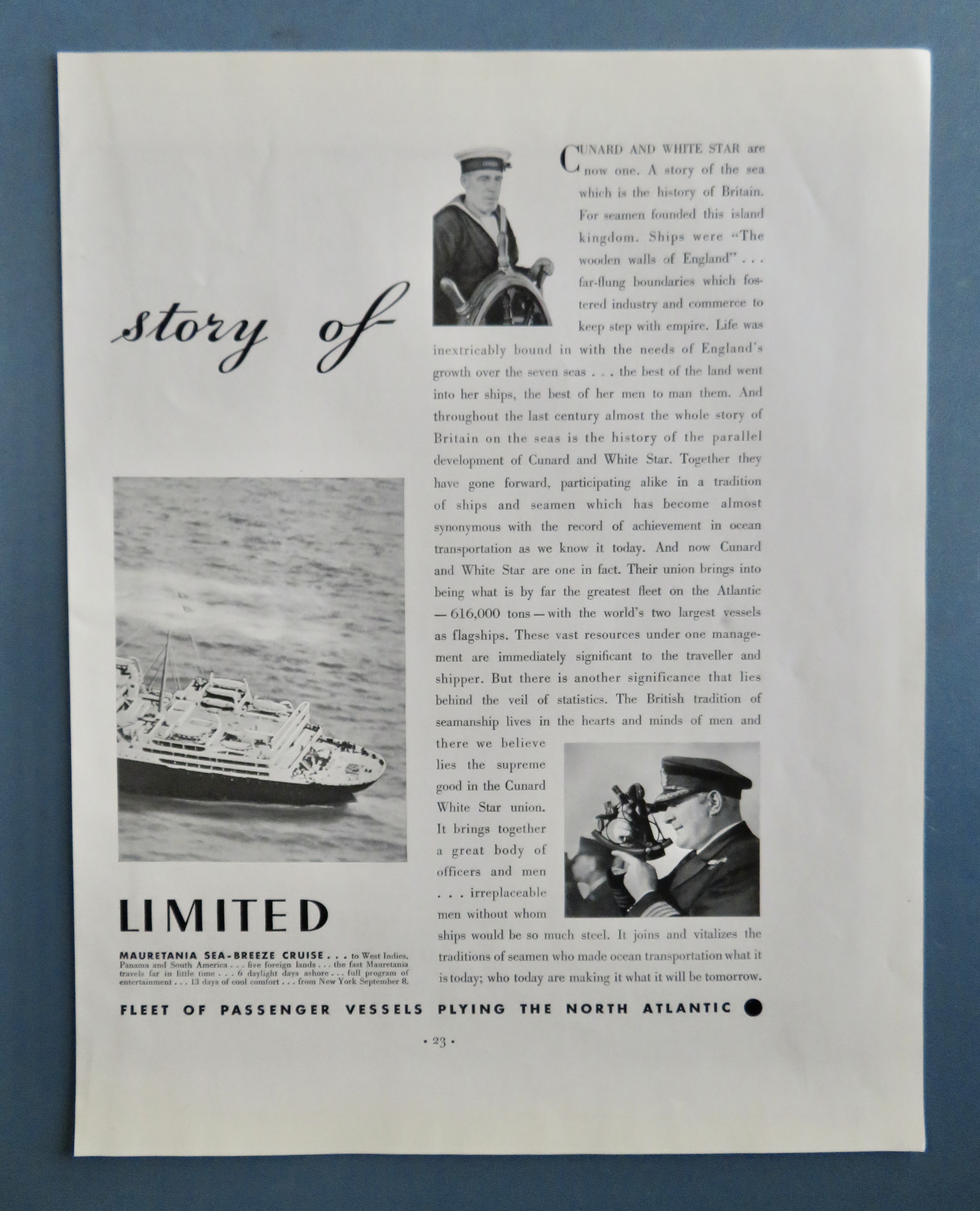 1934 Cunard White Star Limited with The Story of Empire