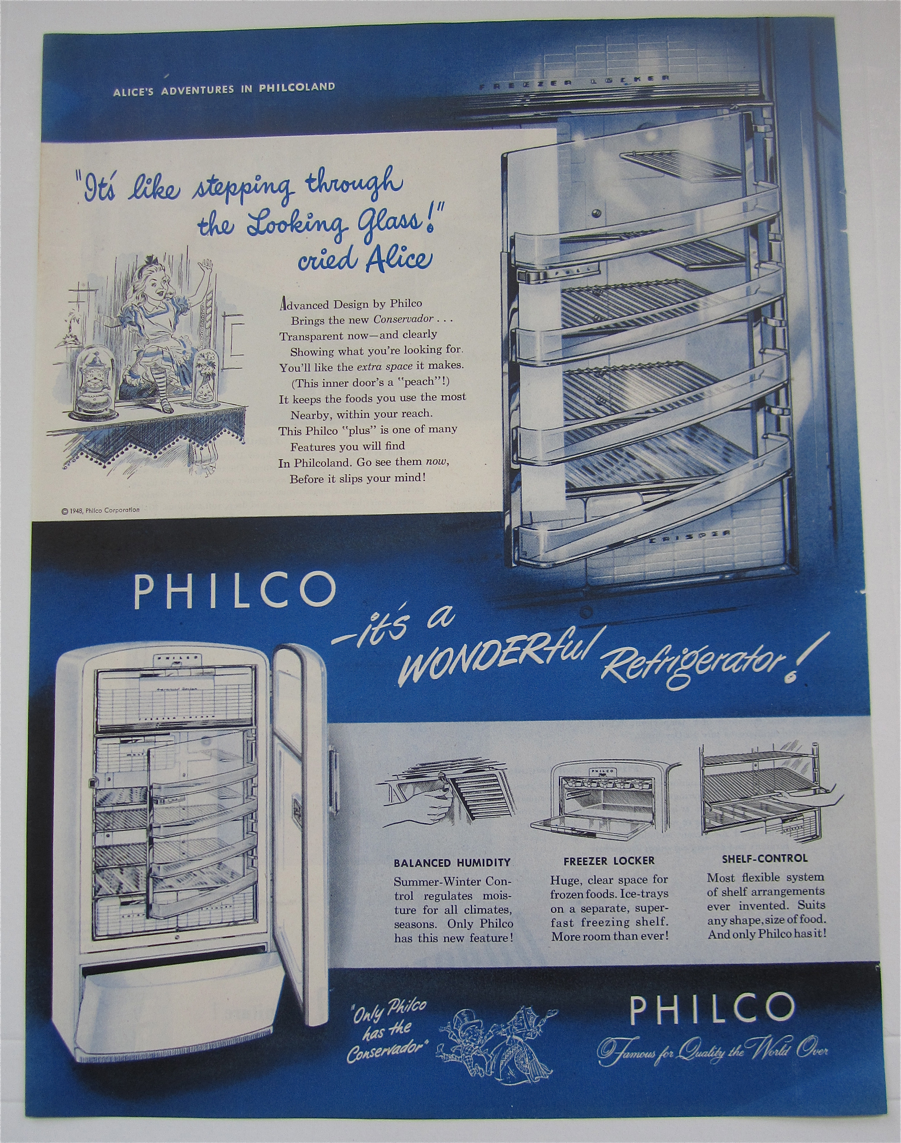 1948 Philco Refrigerator w/ Alice in Wonderland