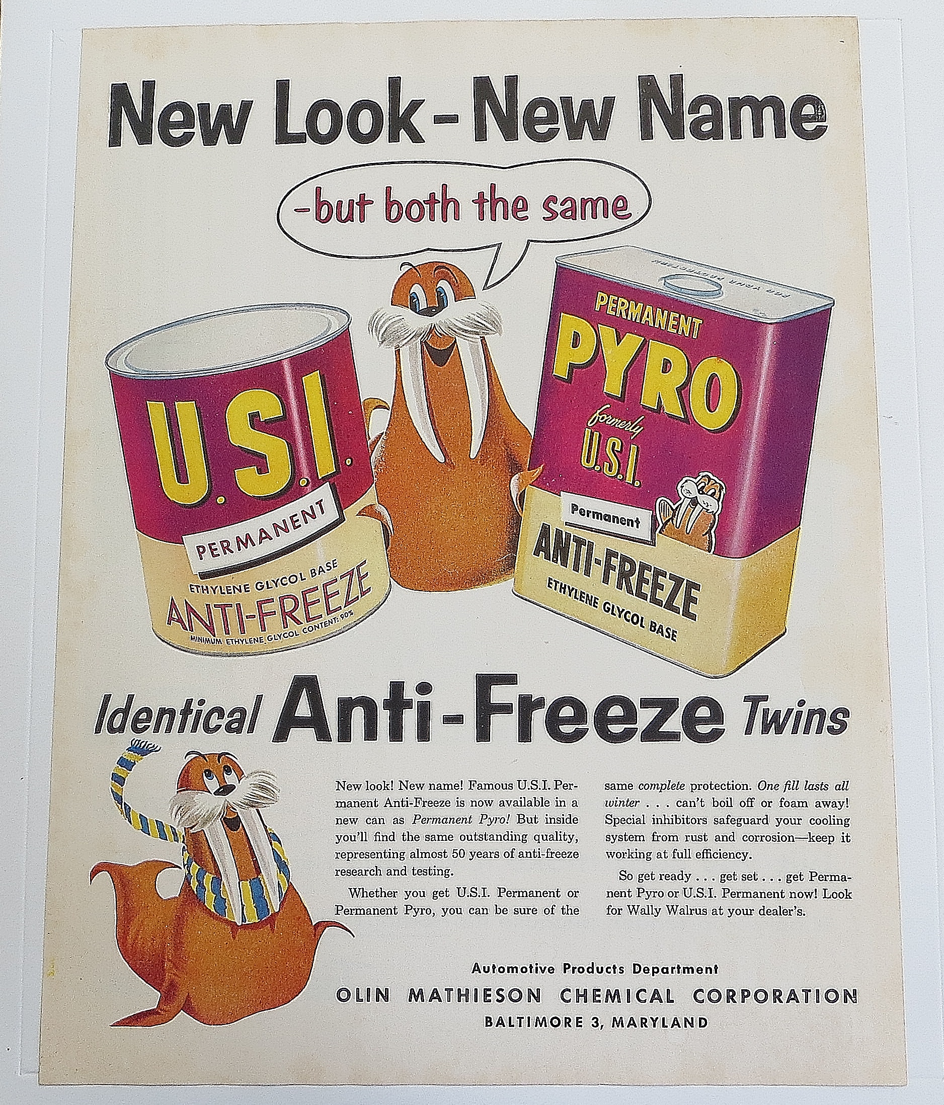 1955 USI/PYRO Anti Freeze With Seal