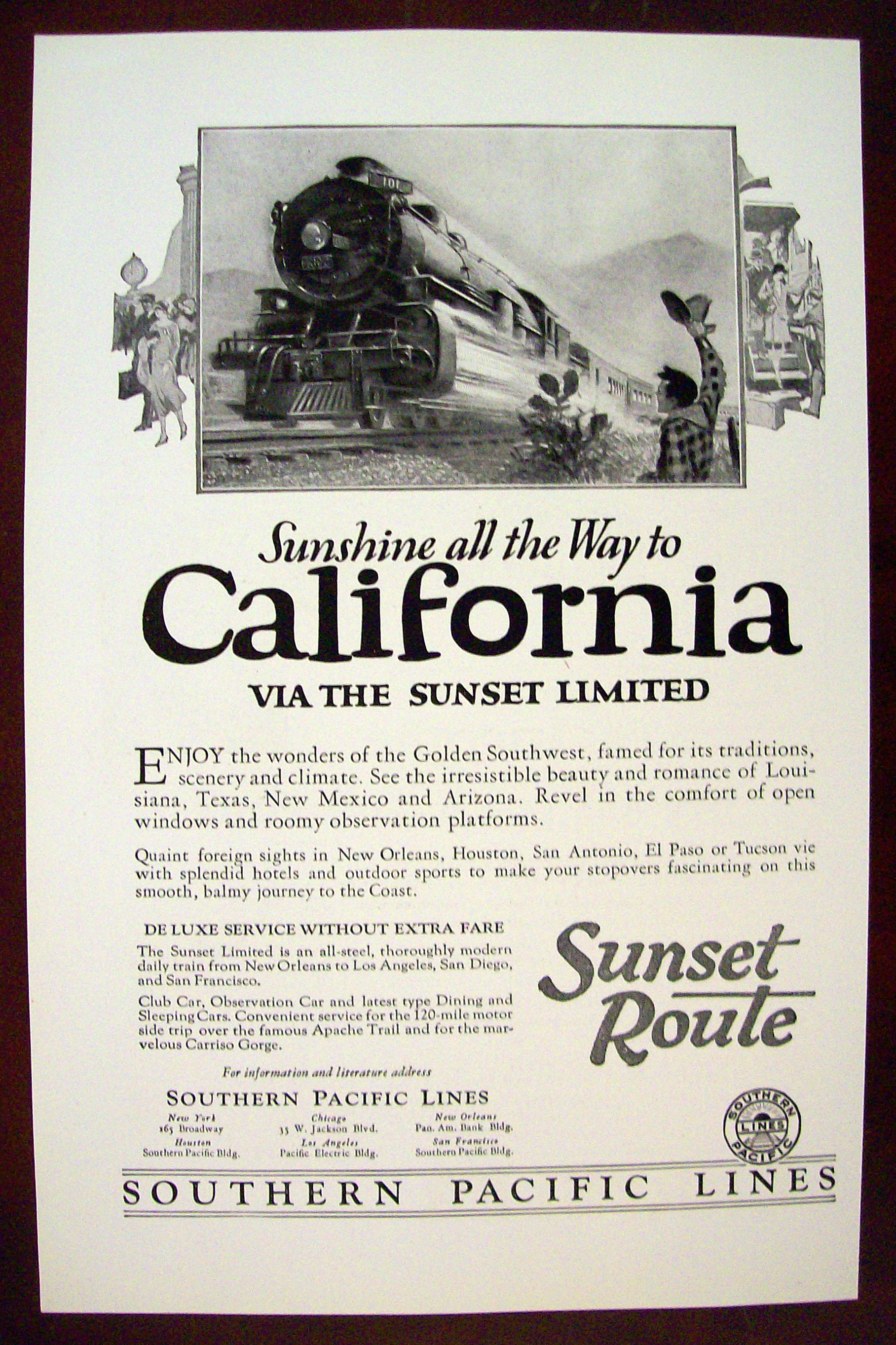Vintage Ad: 1926 Southern Pacific Lines