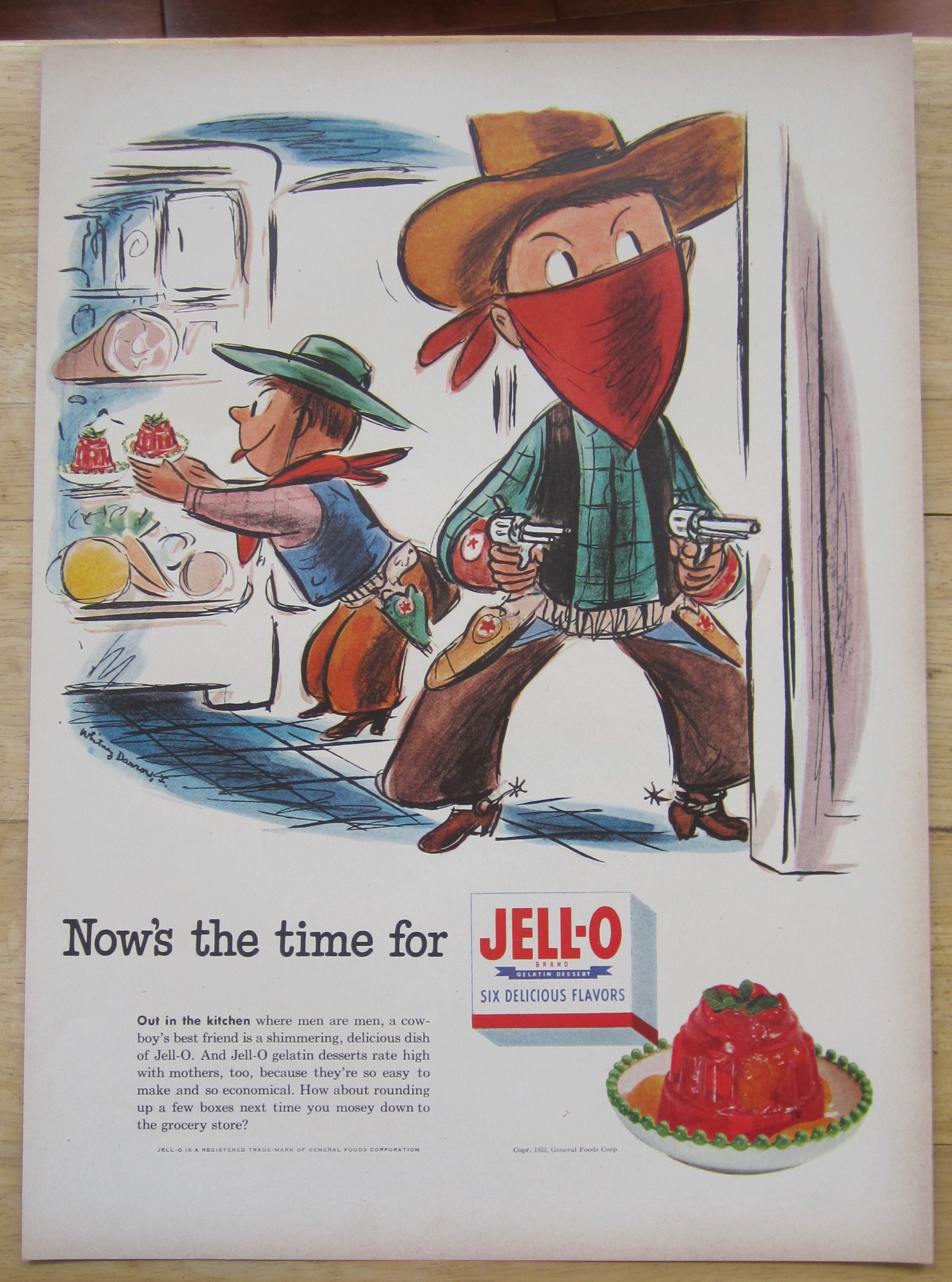 1952 Jell-O with Boys Dressed as Cowboys