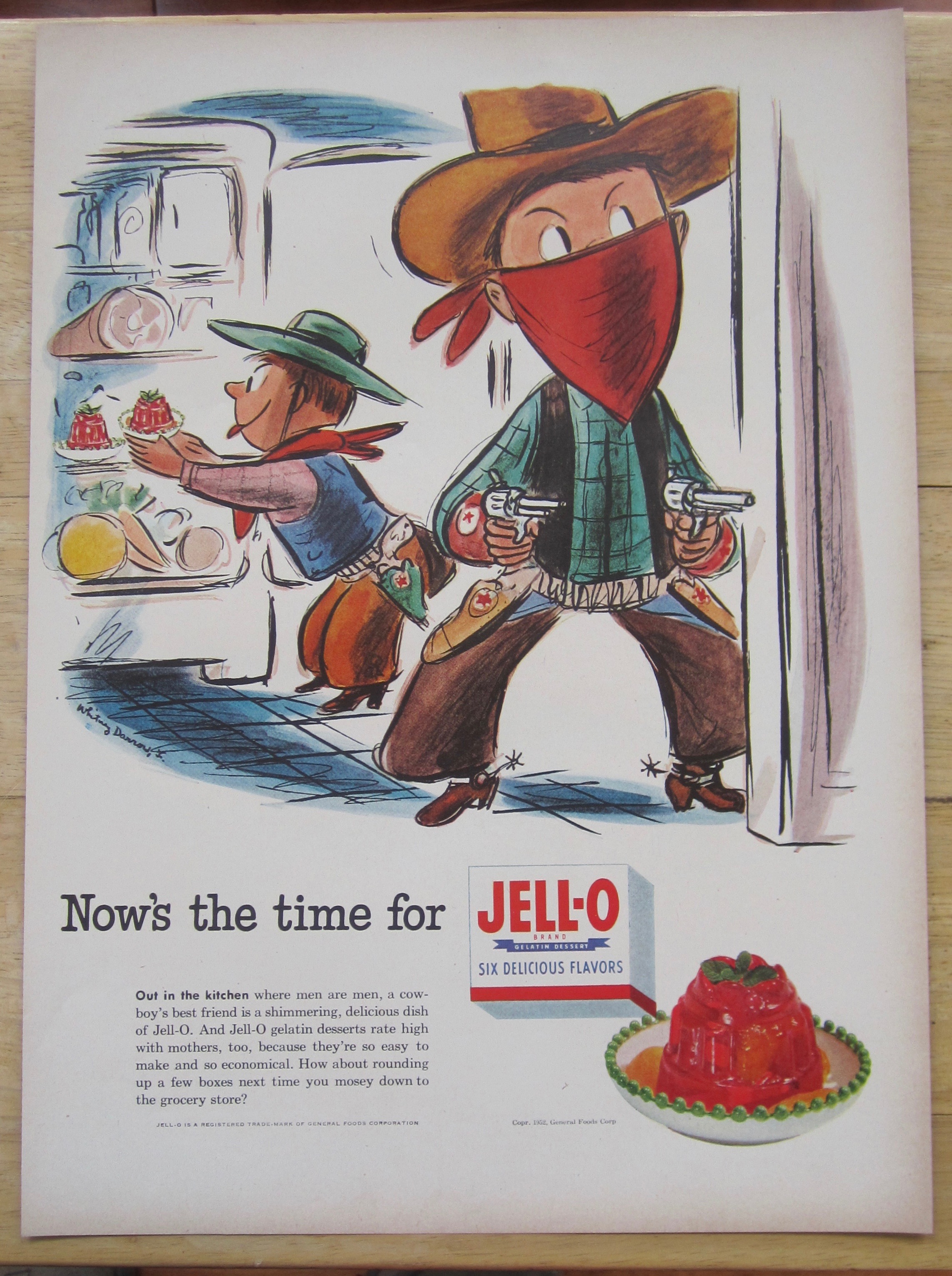 1952 Jell-O with Boys Dressed as Cowboys
