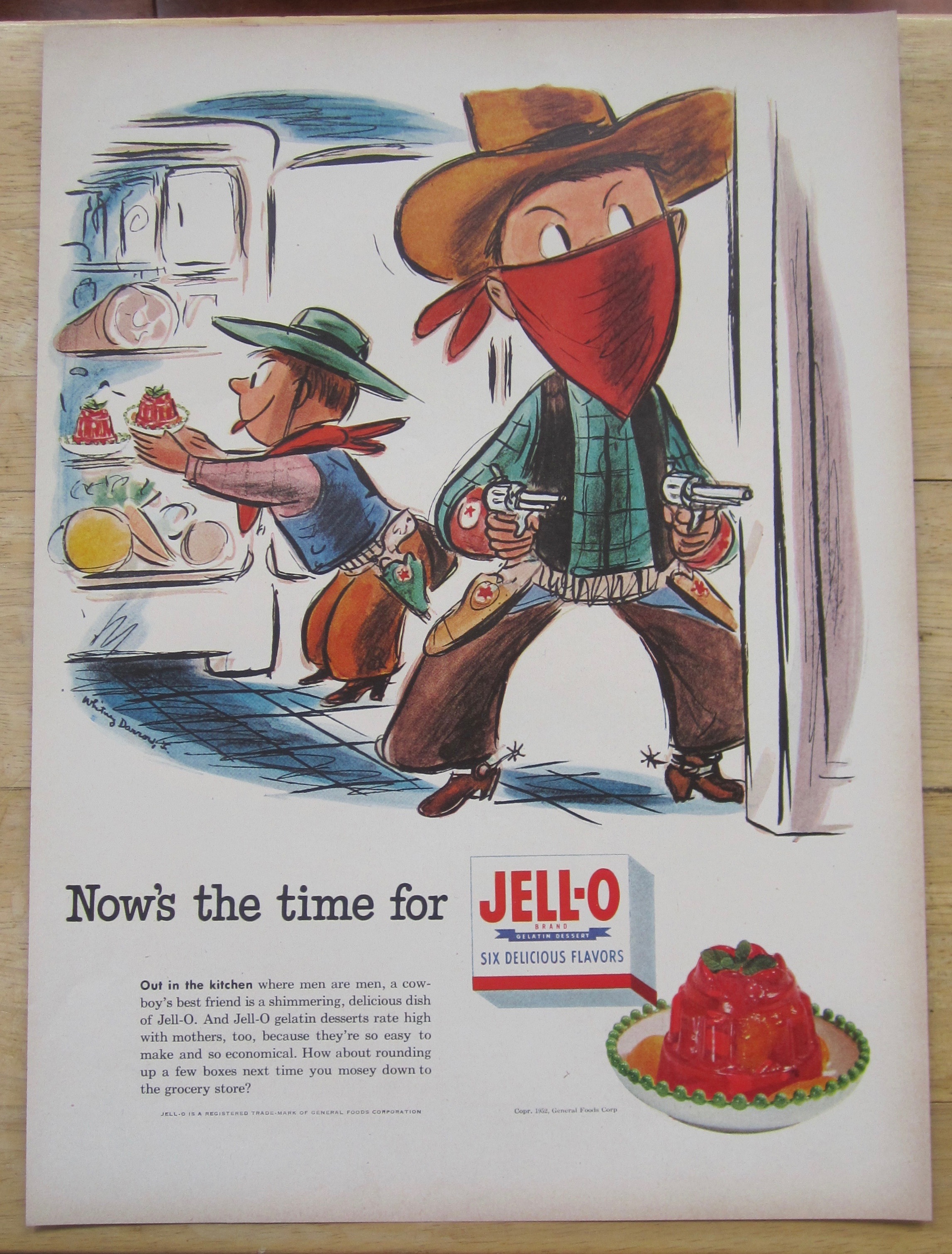 1952 Jell-O with Boys Dressed as Cowboys