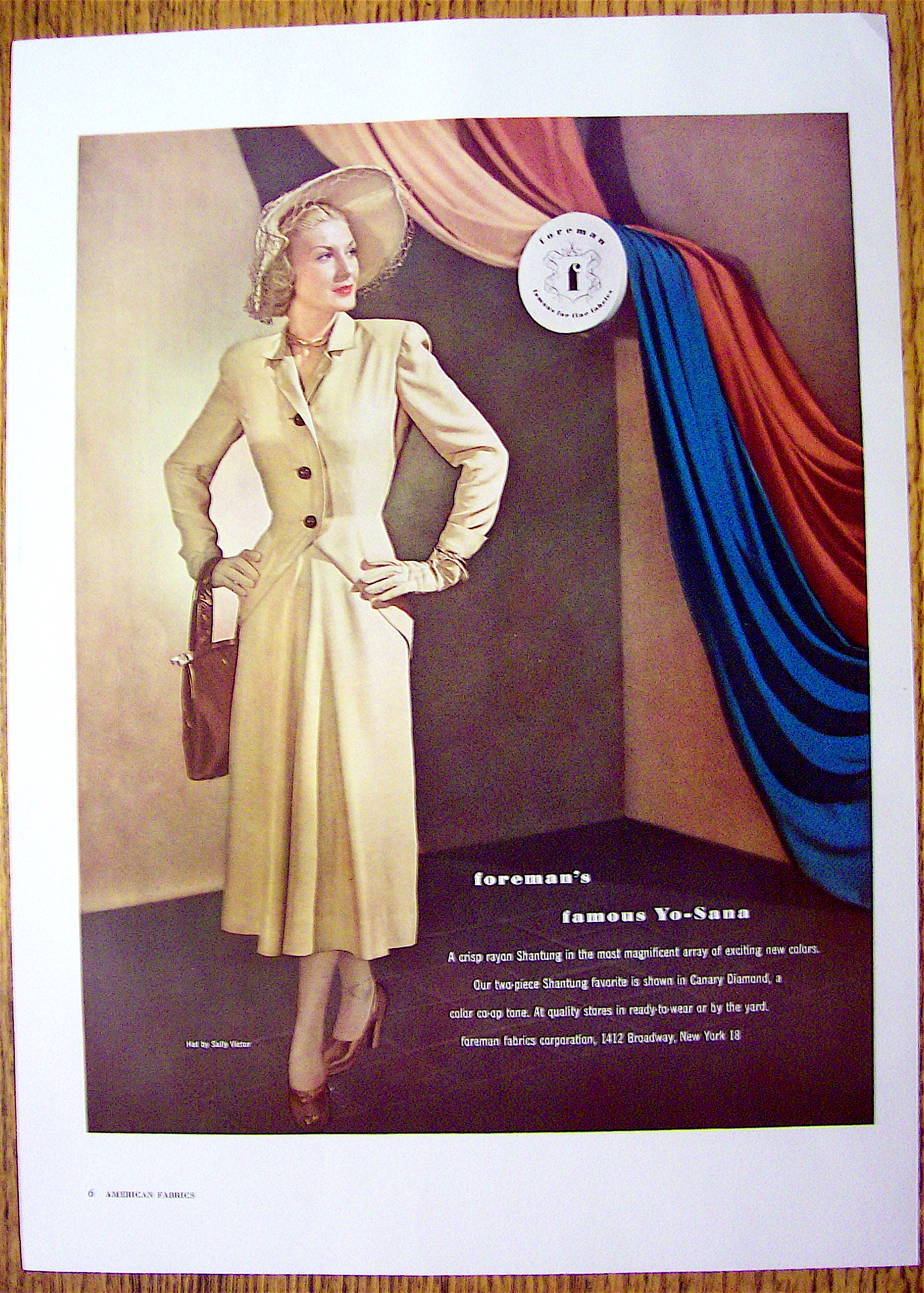 1948 Foreman Yo-Sana Fabric w/ Woman in 2 Piece