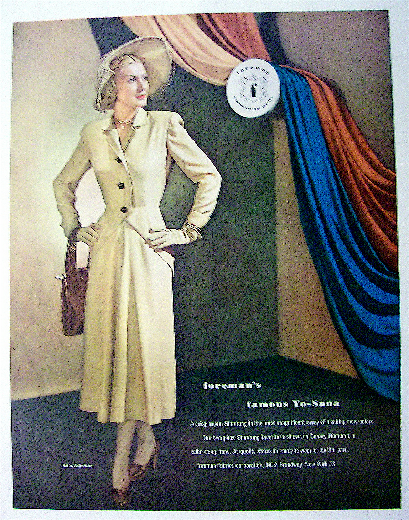 1948 Foreman Yo-Sana Fabric w/ Woman in 2 Piece