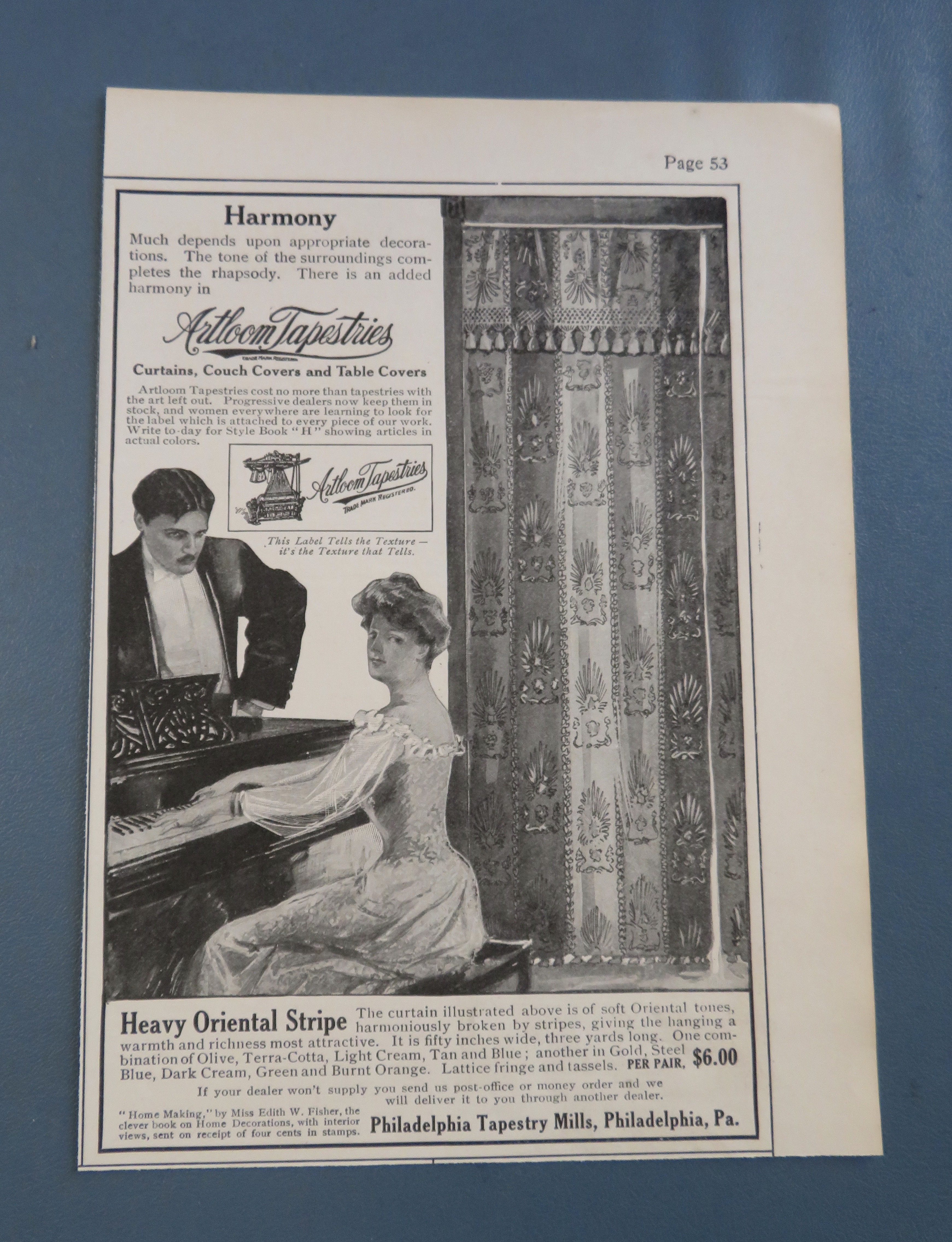 1906 Artloom Tapestries with Heavy Oriental Stripe