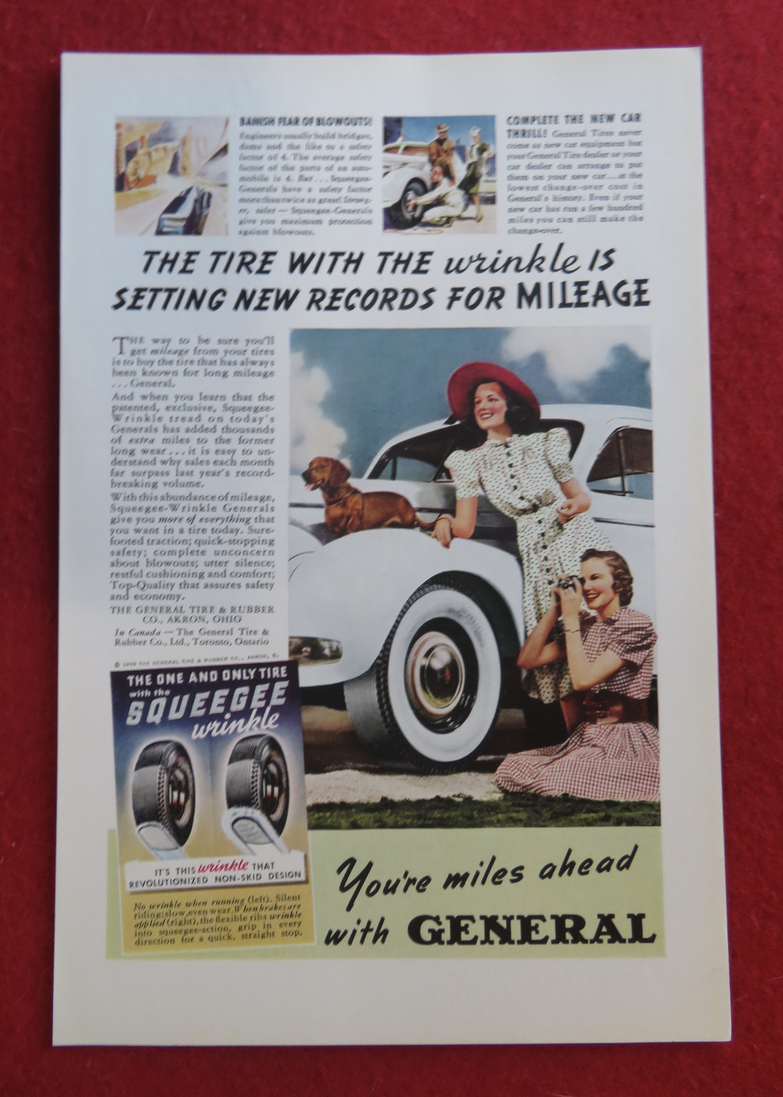 1939 General Tires with Two Girls & a Dog