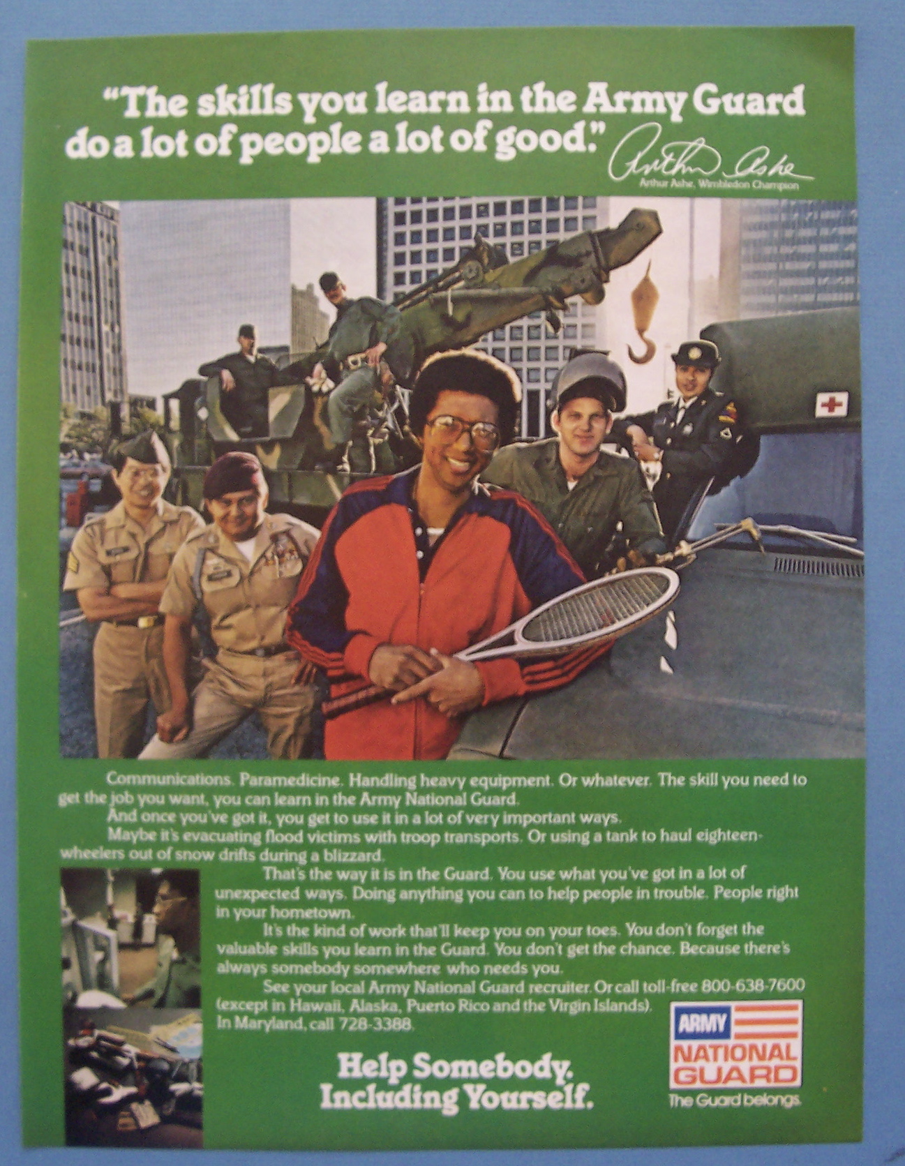 Vintage Ad: 1979 National Guard with Arthur Ashe