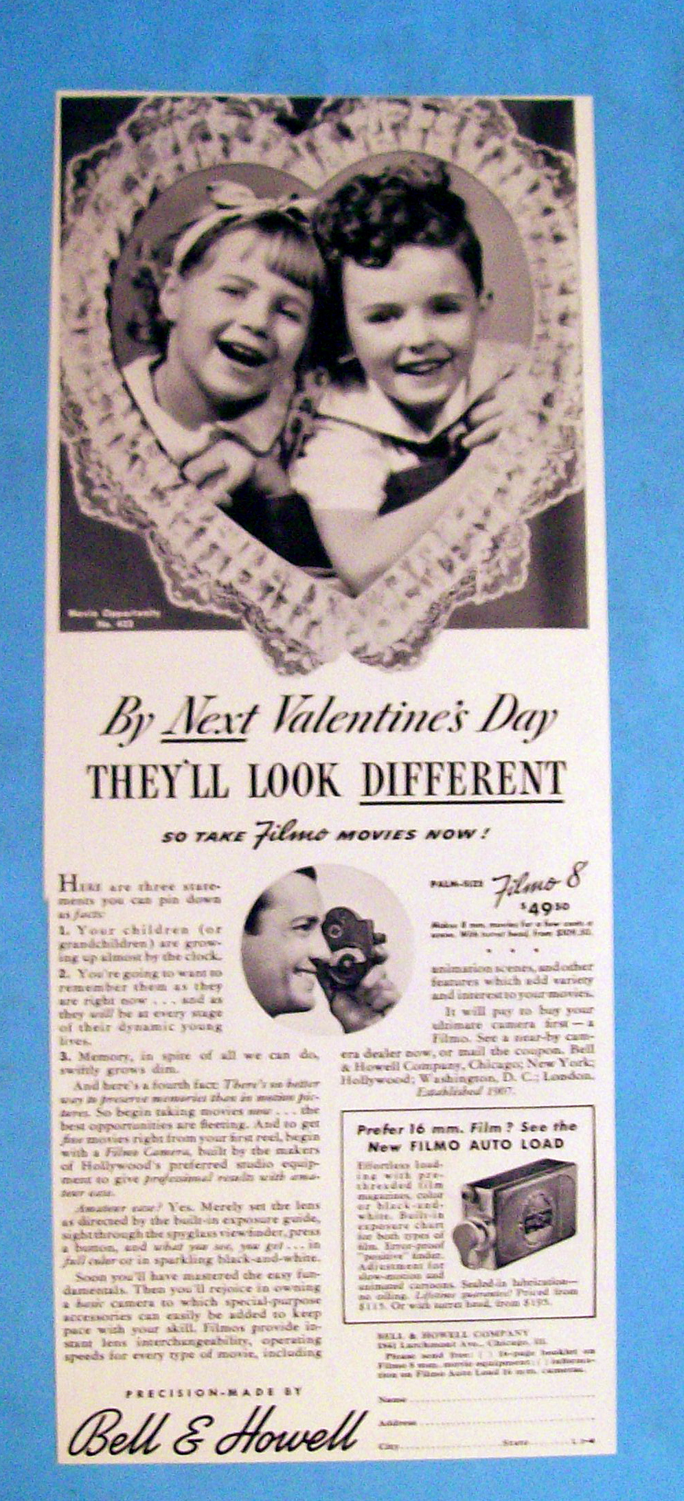 Vintage Ad: 1941 Bell & Howell Filmo 8
