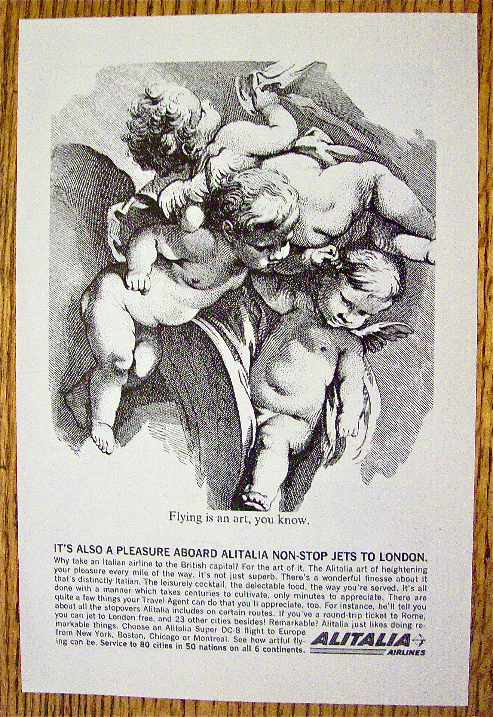 1963 Alitalia Airlines with 3 Flying Cherubs