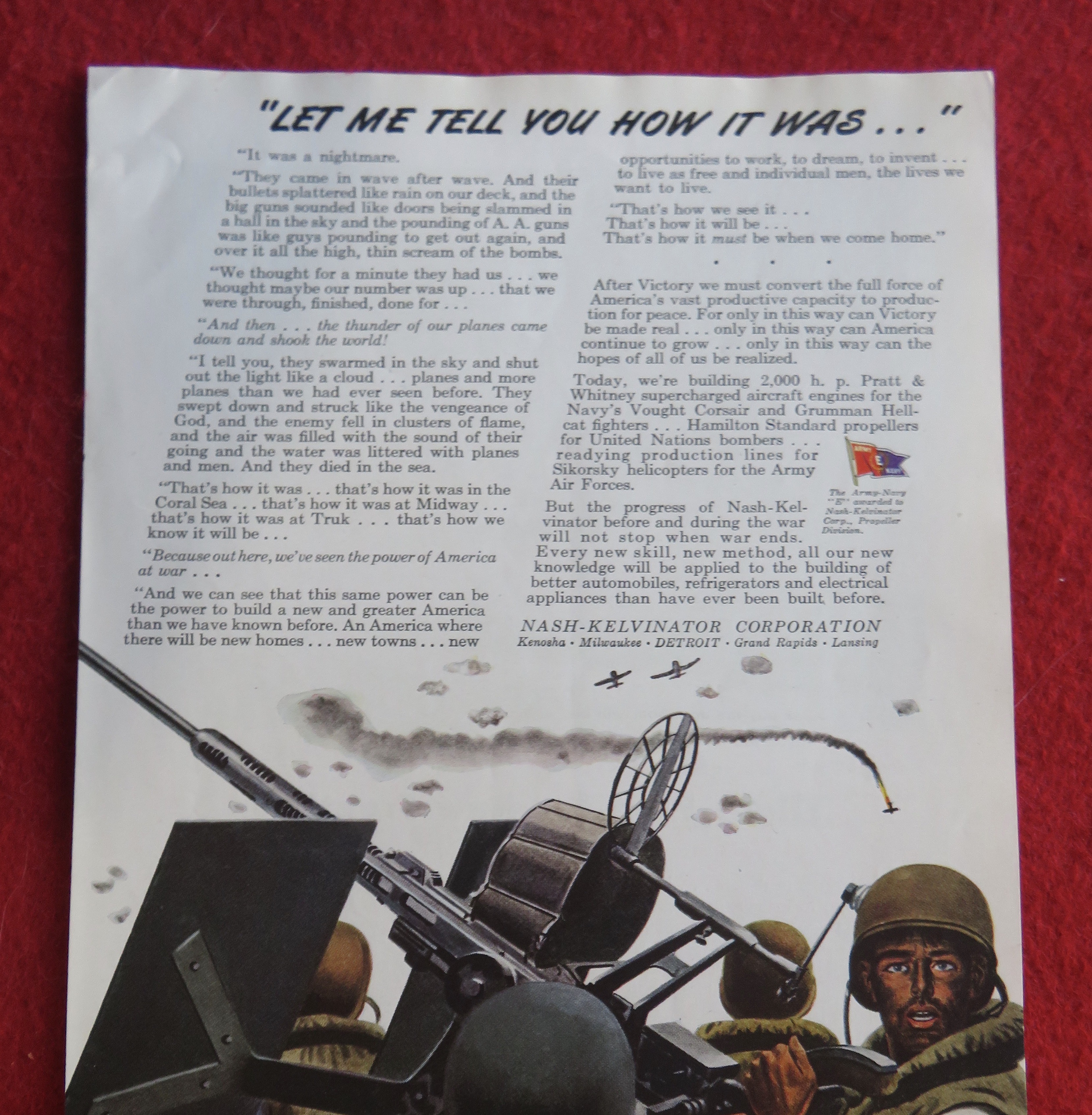 1944 Kelvinator with Soldiers Shooting A Big Gun