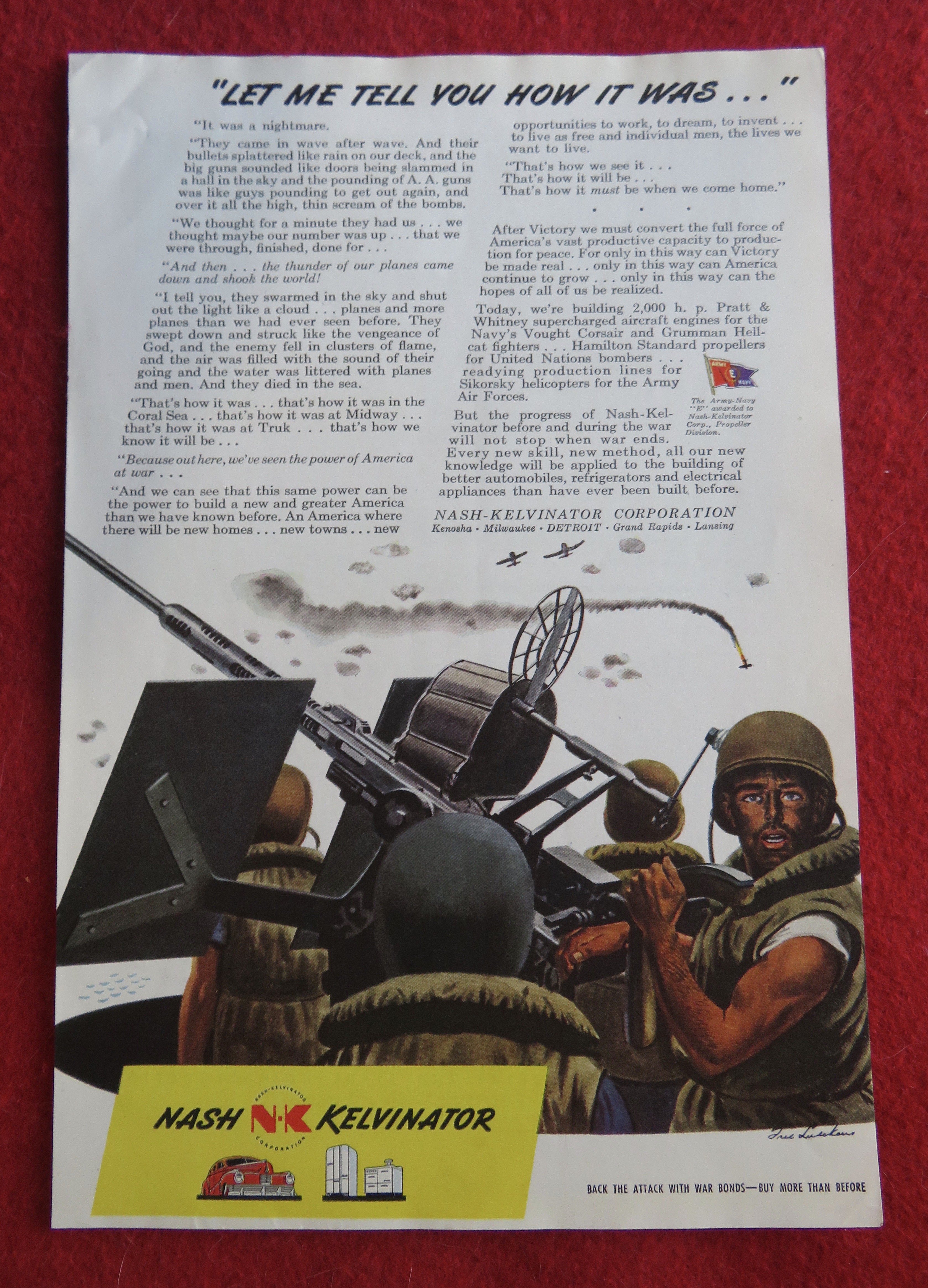1944 Kelvinator with Soldiers Shooting A Big Gun