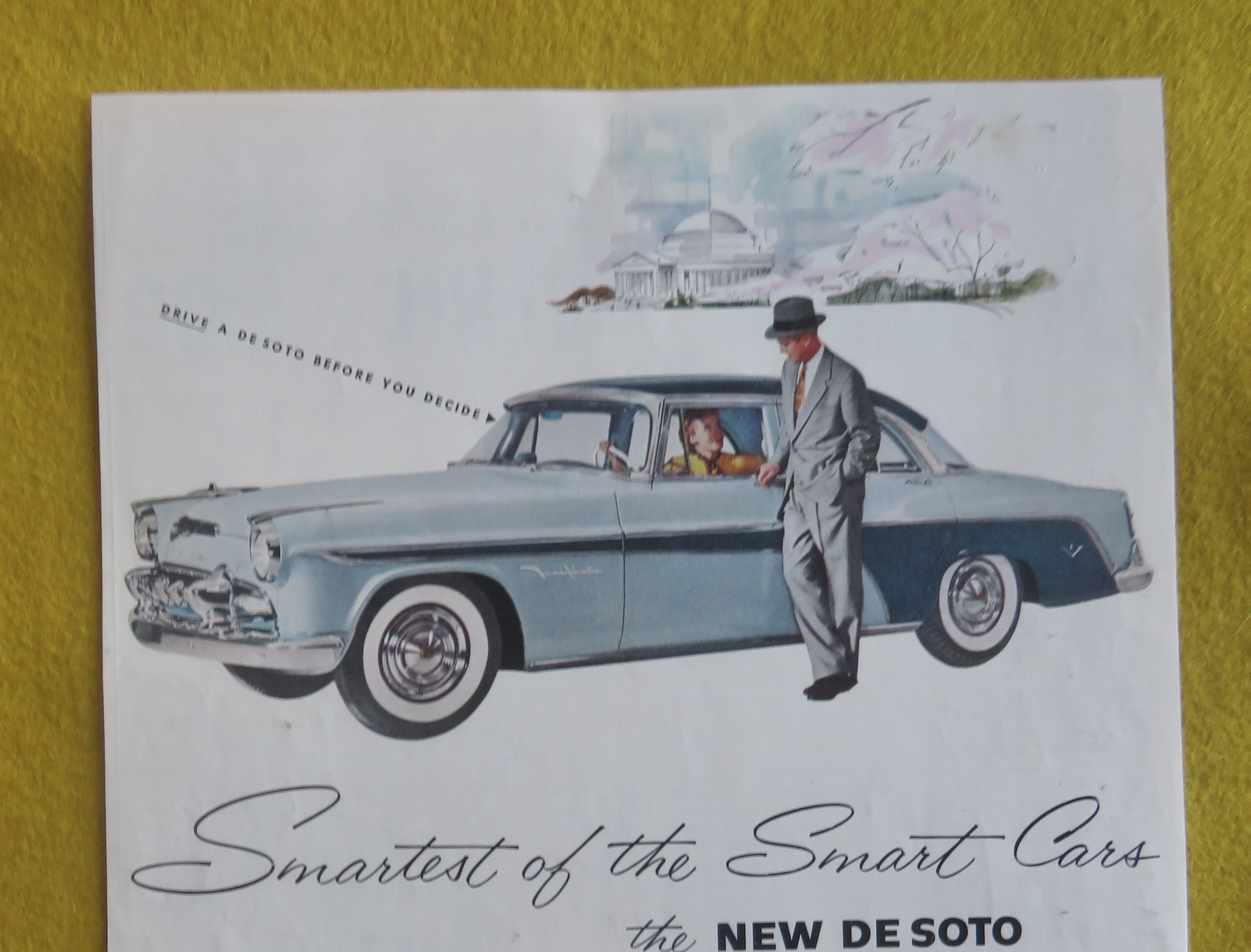 1955 De Soto Automobile w/ Man Talking To Woman In Car