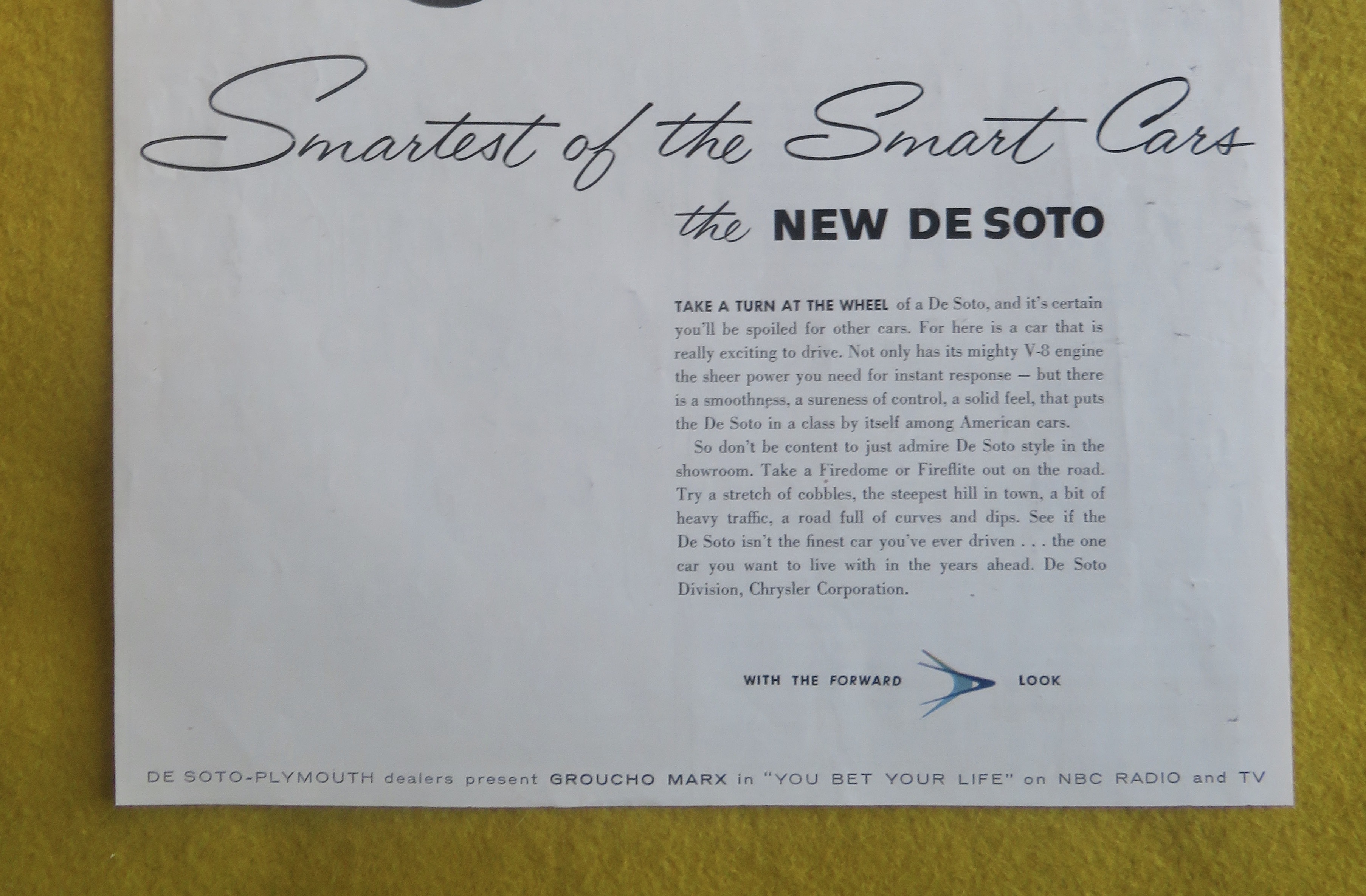 1955 De Soto Automobile w/ Man Talking To Woman In Car