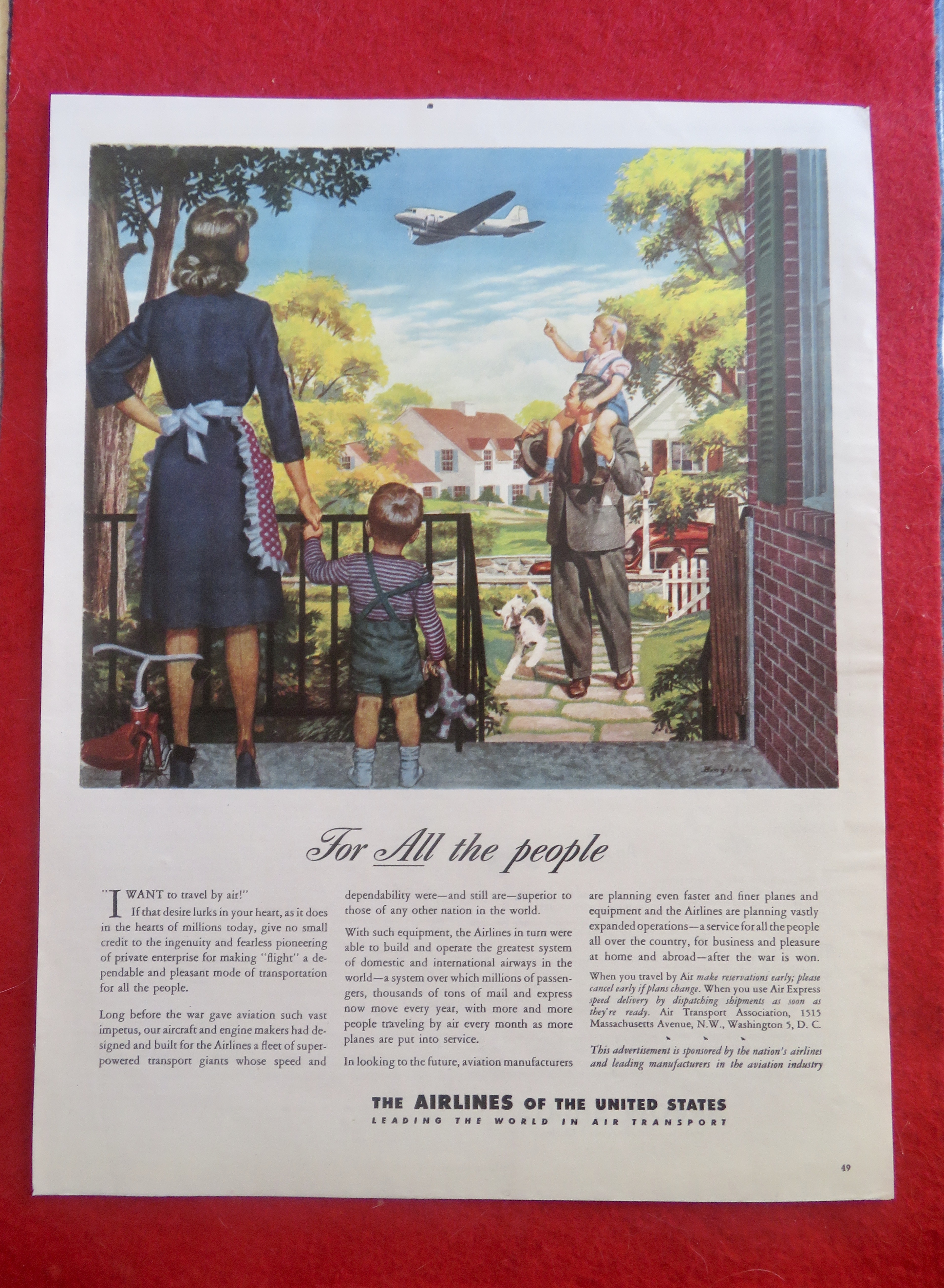 1950's Airlines Of The United States w/ Family & Plane