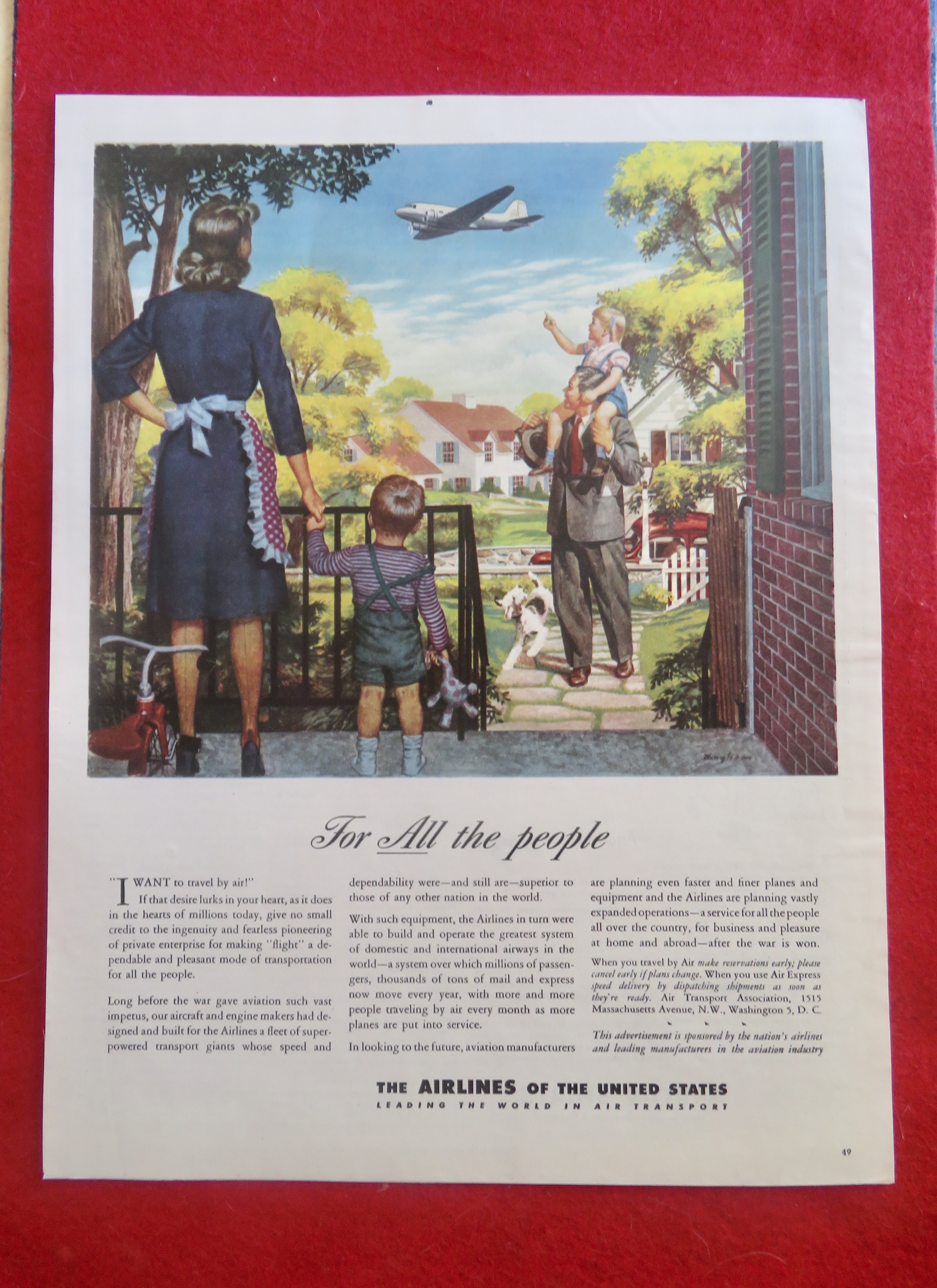 1950's Airlines Of The United States w/ Family & Plane