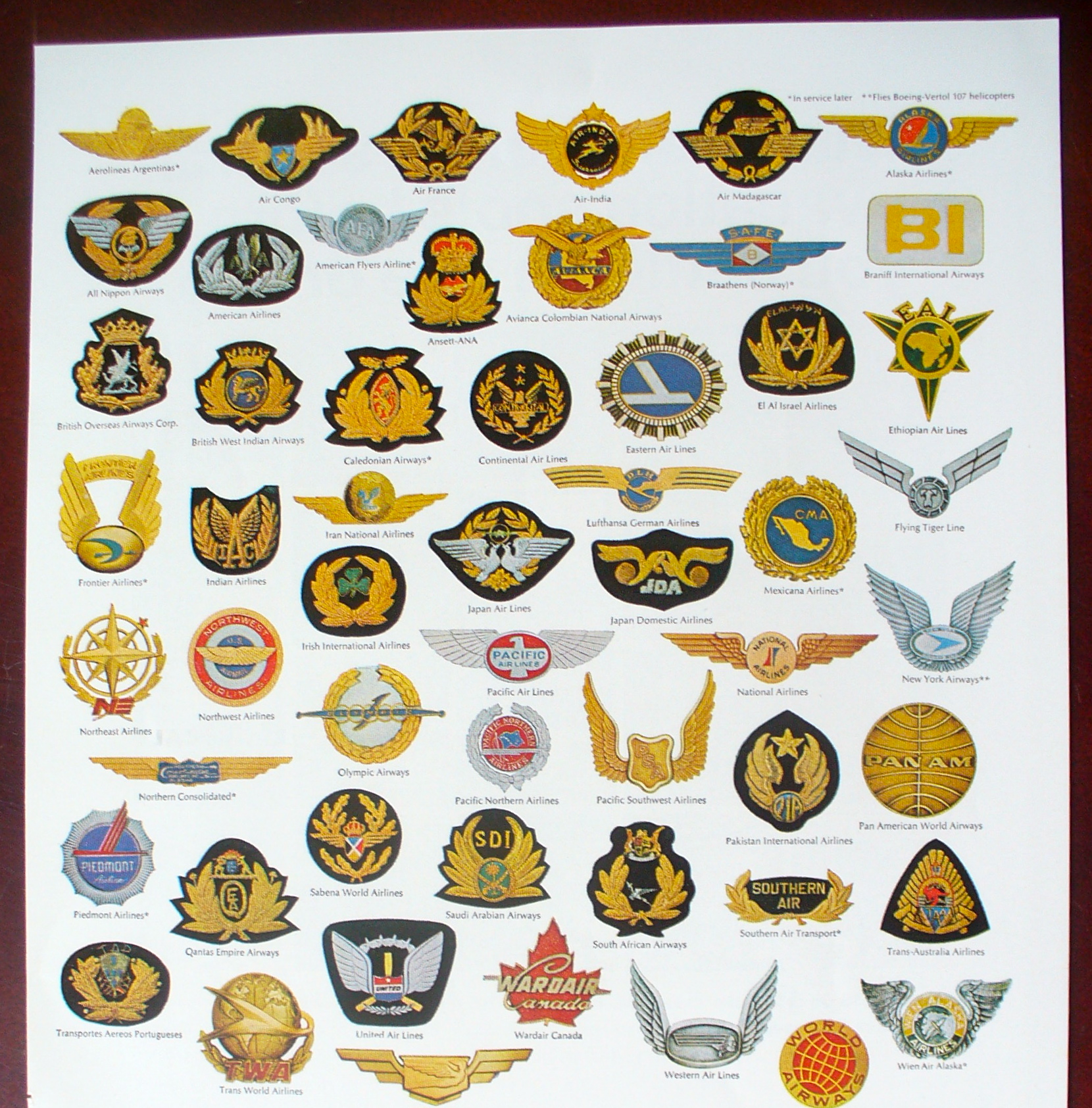 1966 Boeing Air Lines with Variety Of Emblems