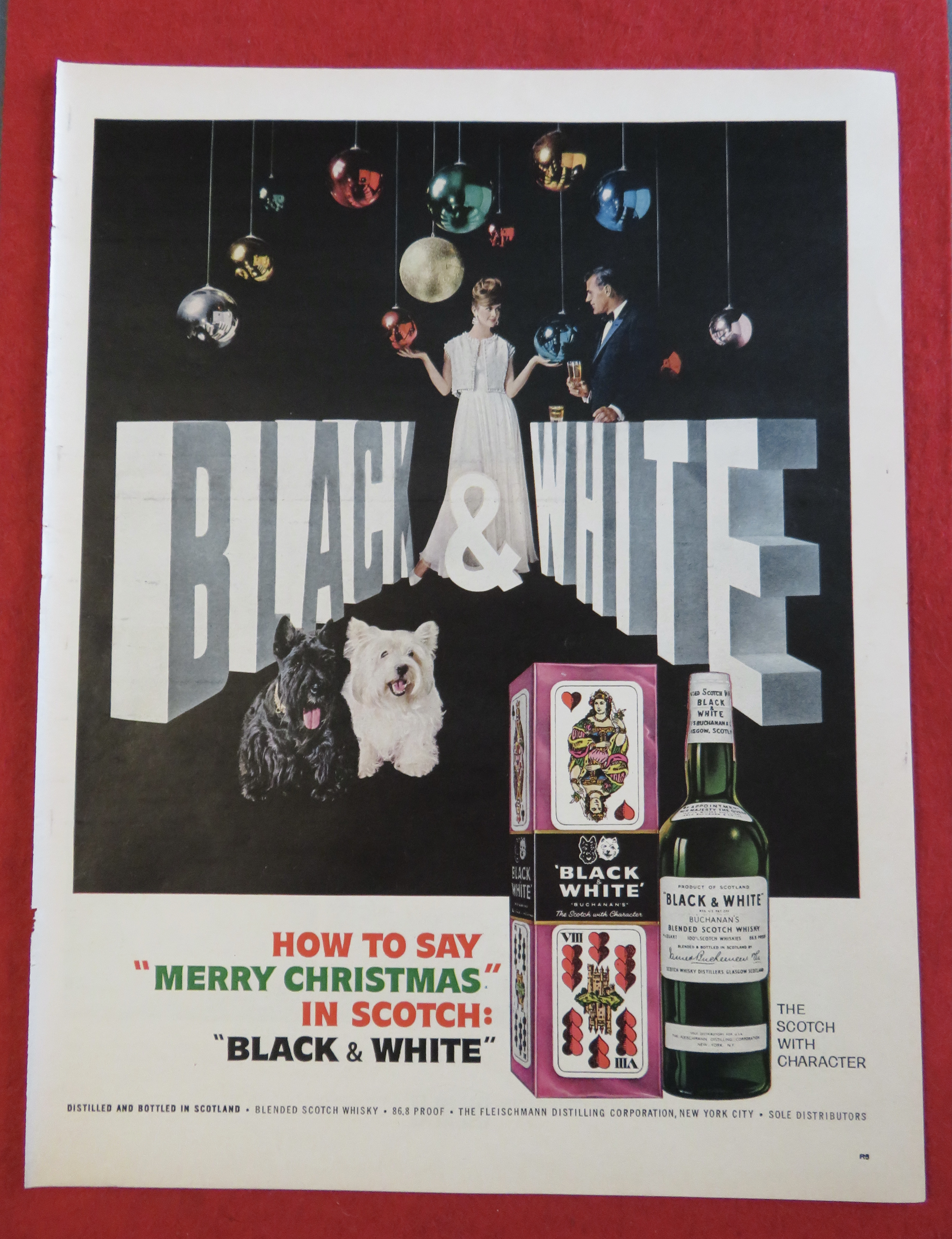 1963 Black & White Whiskey with Man & Woman & Terriers