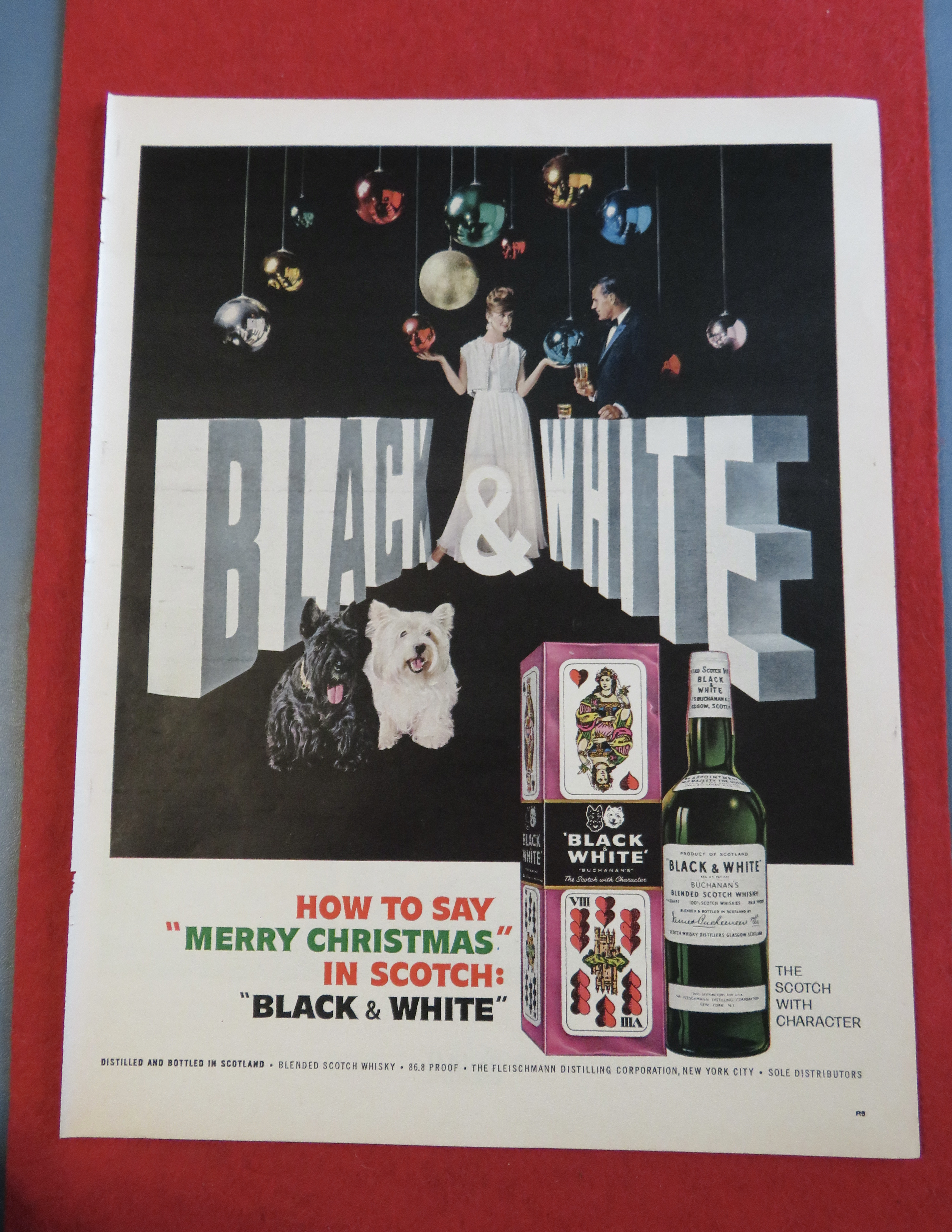 1963 Black & White Whiskey with Man & Woman & Terriers