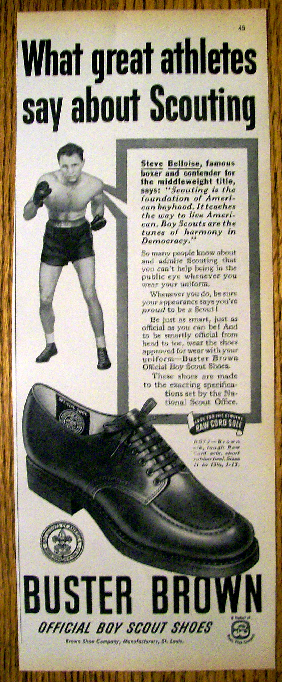 Vintage Ad: 1951 Buster Brown Shoes w/Steve Belloise