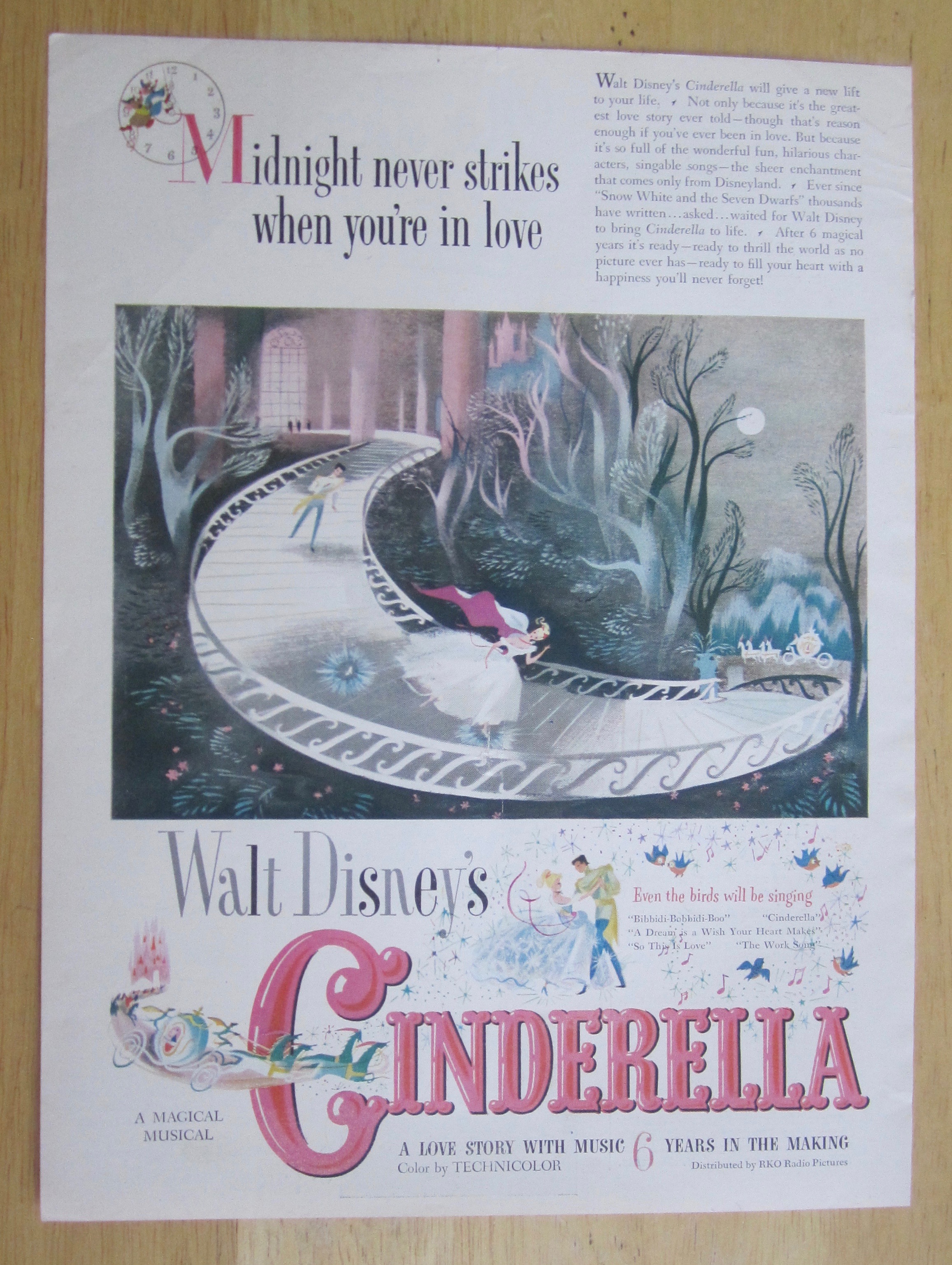 1950 Walt Disney's Cinderella with Cinderella & Prince