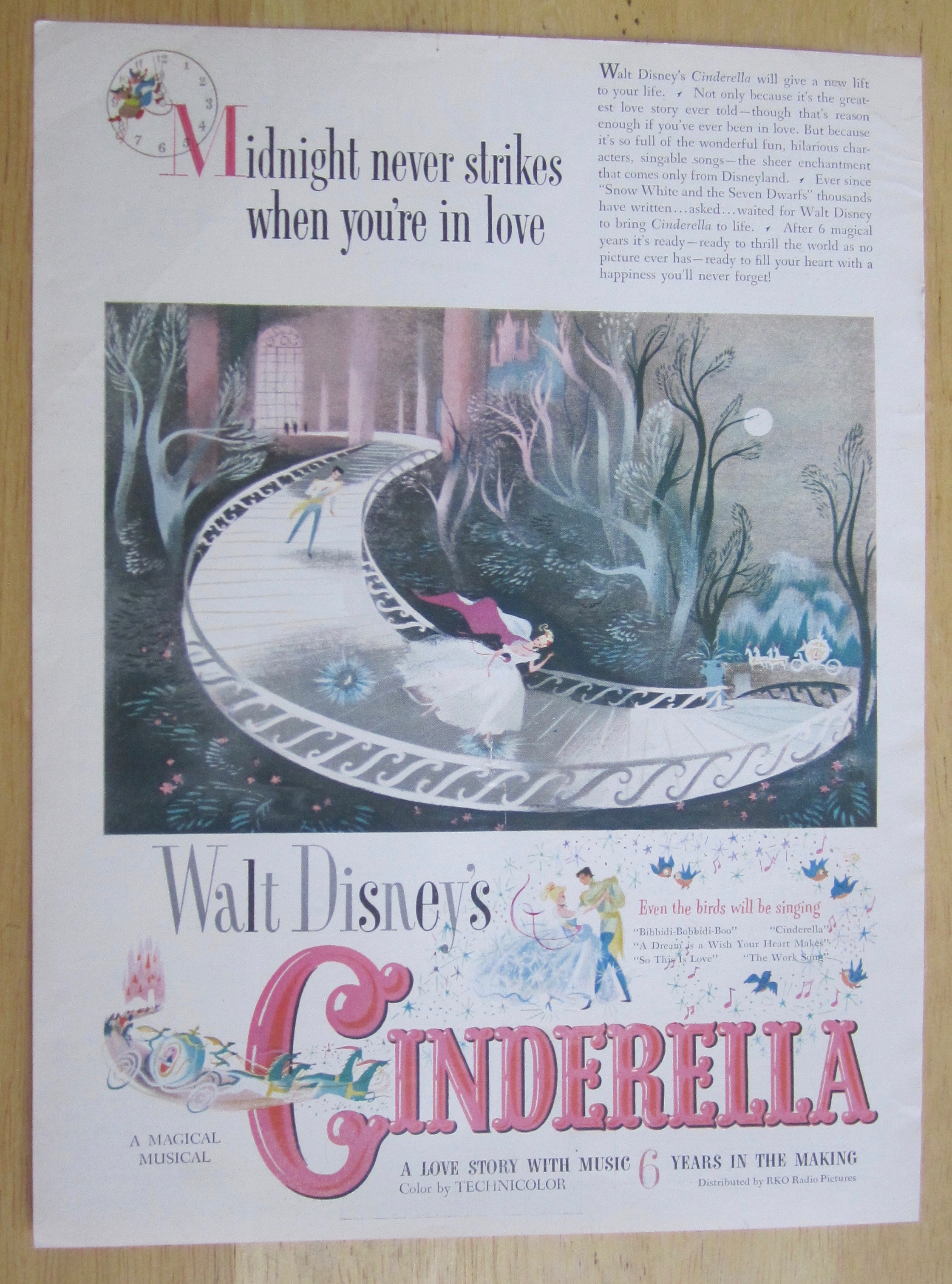 1950 Walt Disney's Cinderella with Cinderella & Prince