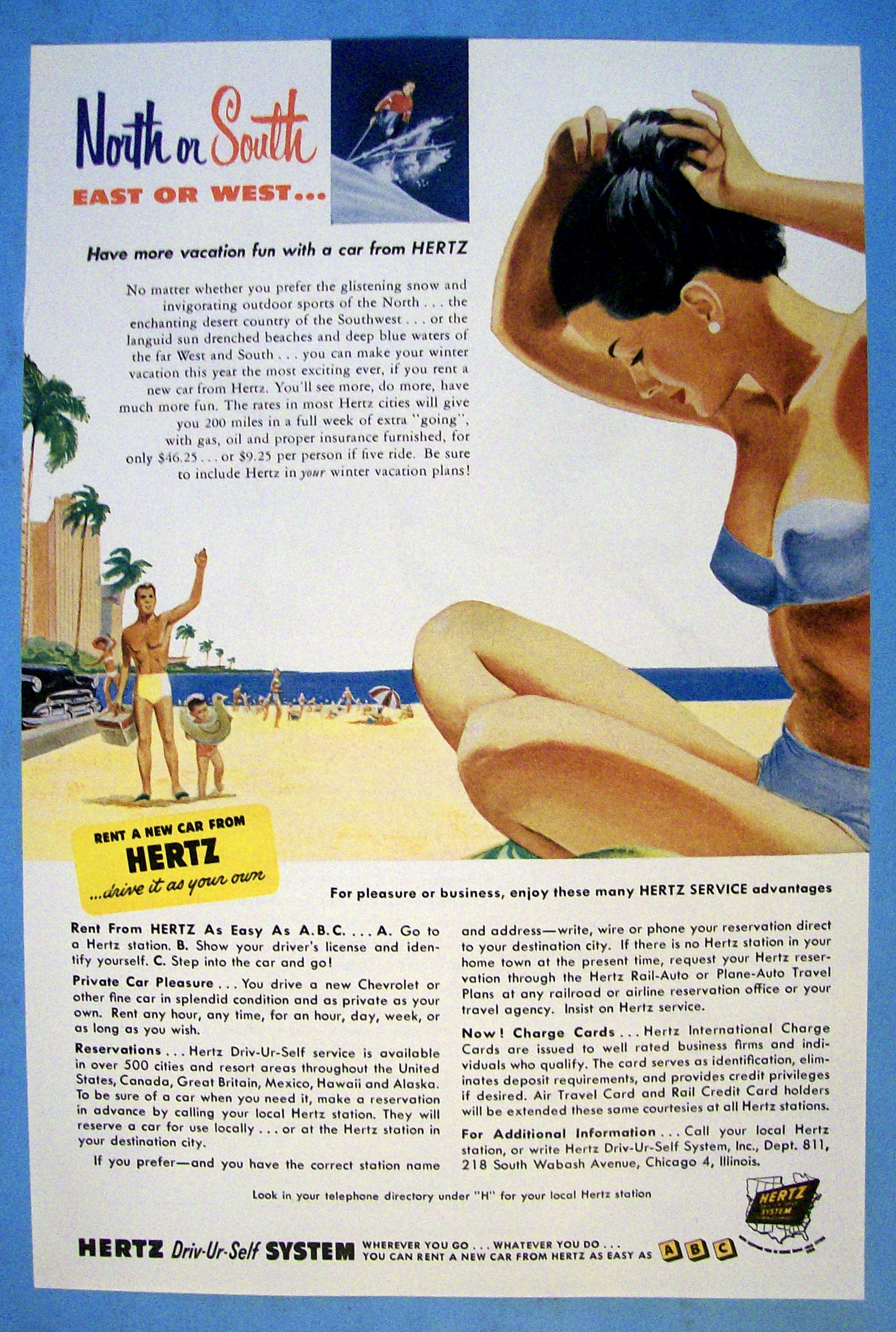 Vintage Ad: 1952 Hertz Drive Your Self System