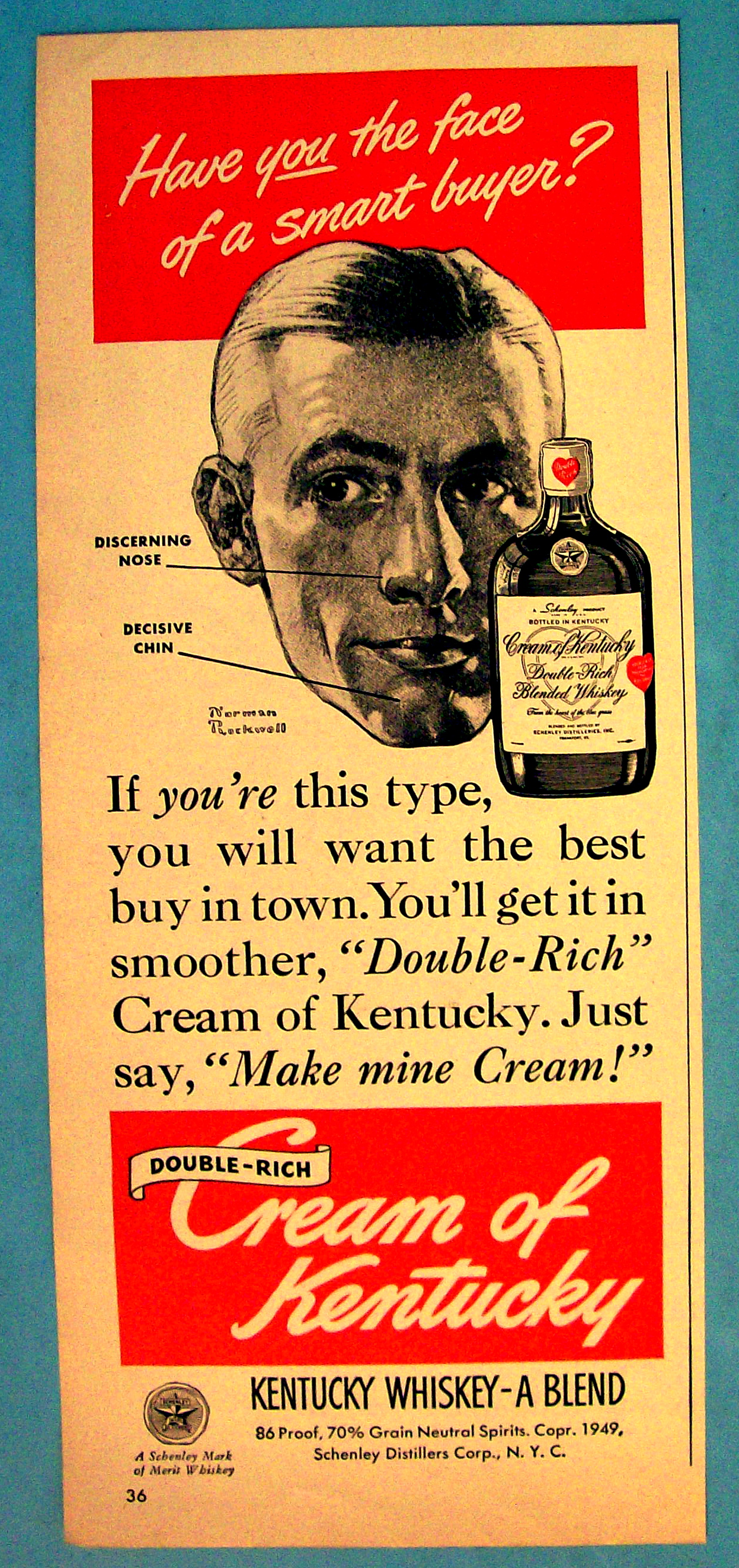1949 Schenley Whiskey By Norman Rockwell
