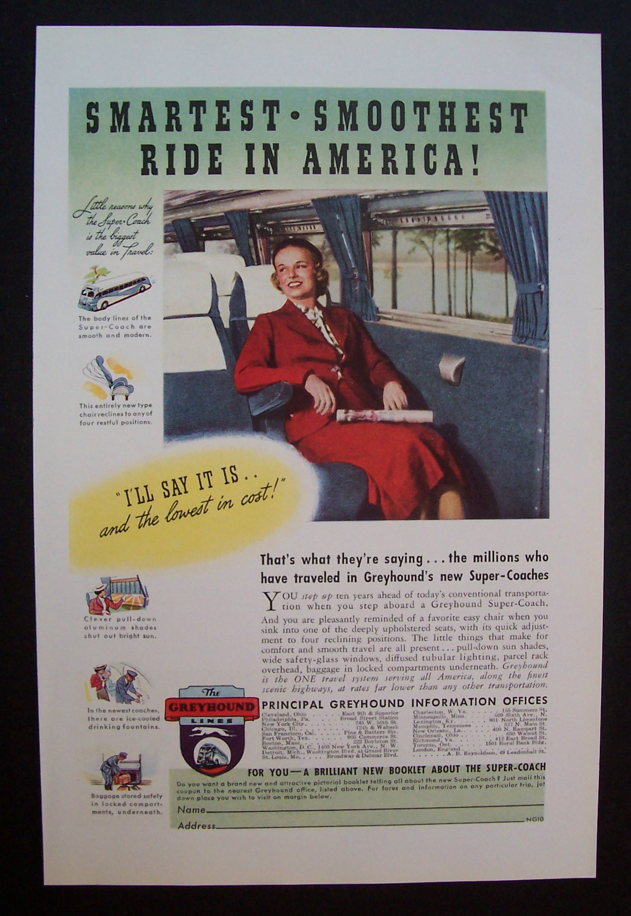 Vintage Ad: 1937 The  Greyhound  Lines