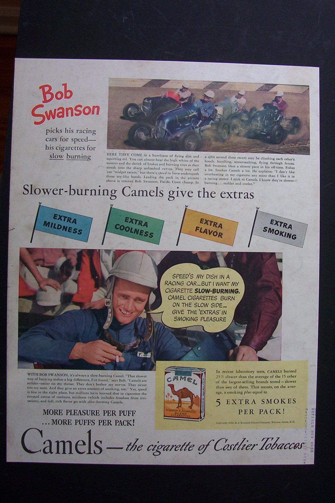 1940 Camel Cigarettes w/ Bob Swanson (Race Car Driver)